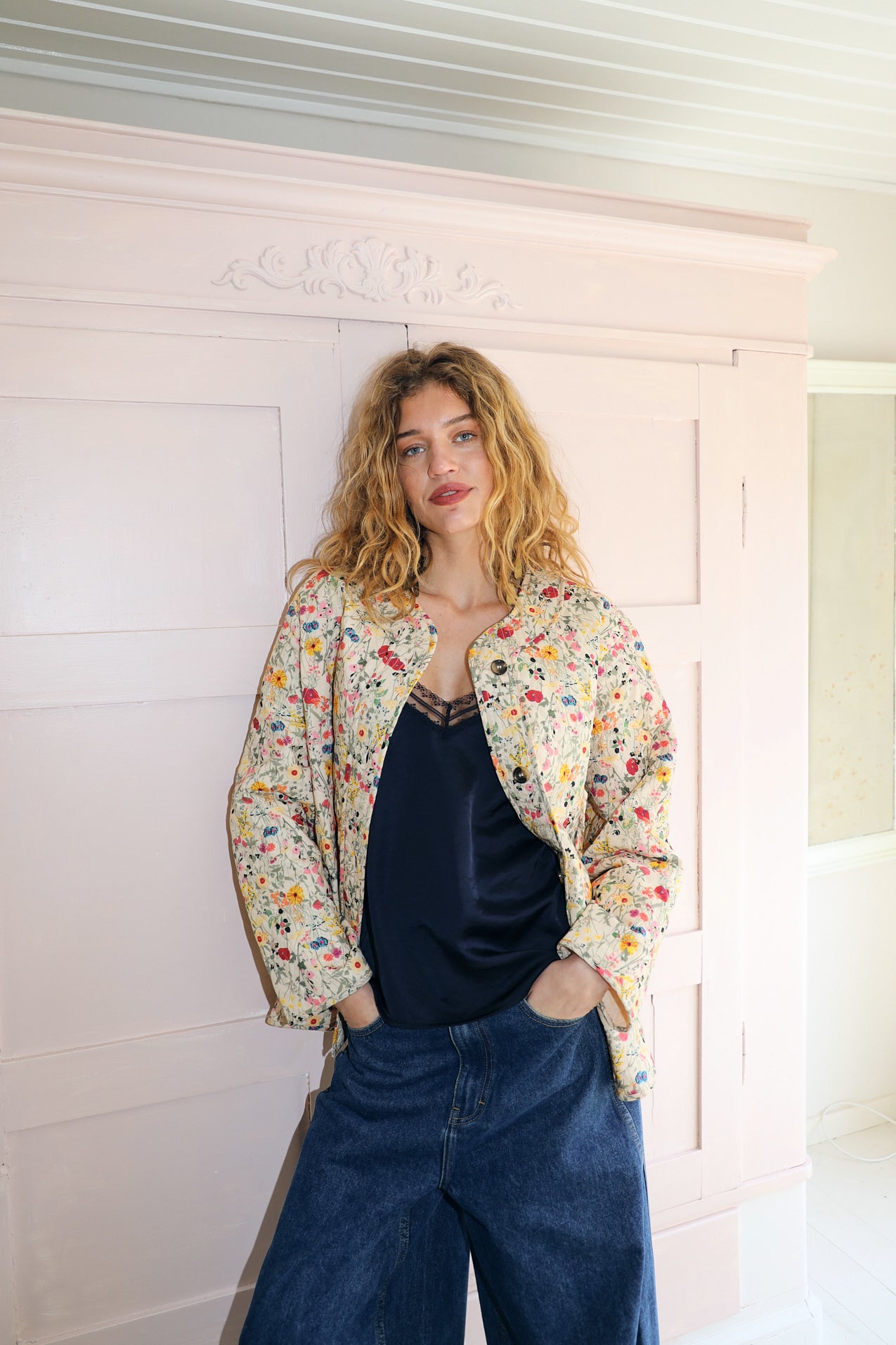 LilyLL Quiltet Jakke - Blomsterprint