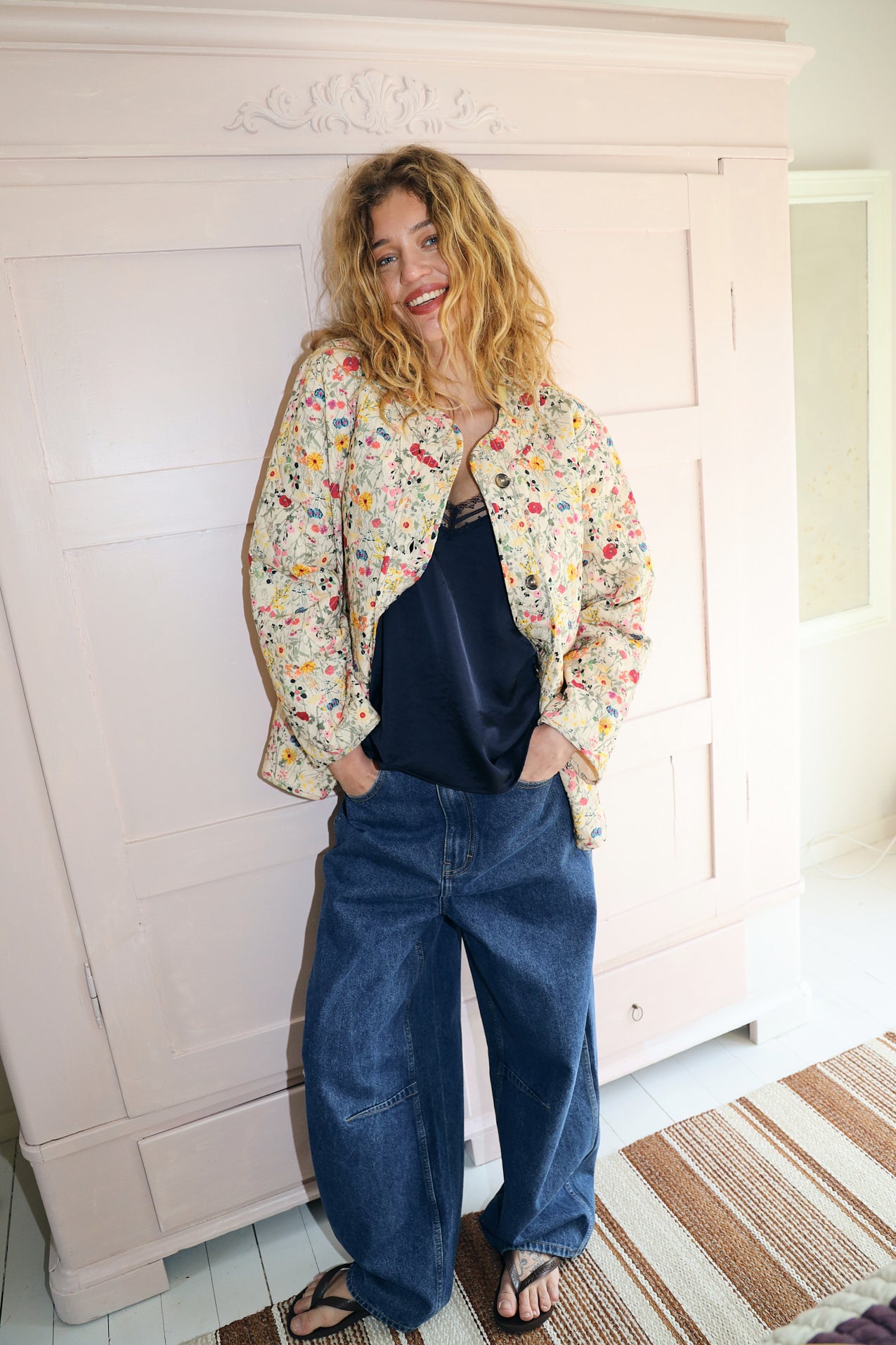 LilyLL Quiltet Jakke - Blomsterprint