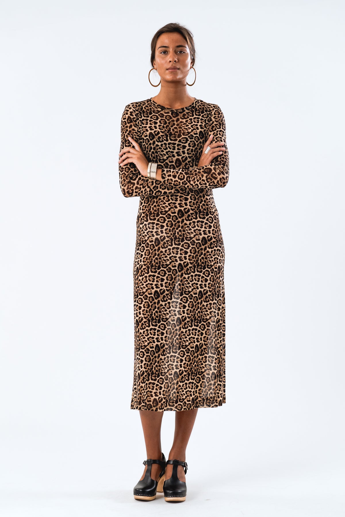 Lollys Laundry LoganLL Maxi Dress LS Dress Leopardprint