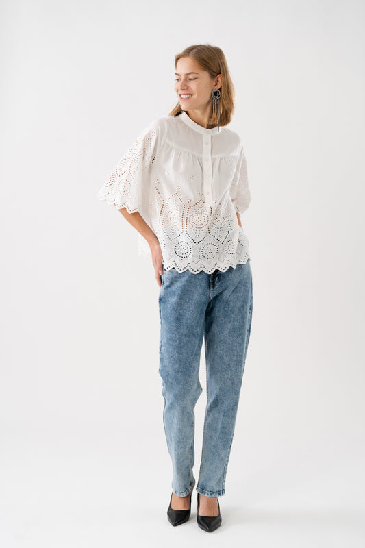 Lollys Laundry LouiseLL Blouse SS Shirt Hvid