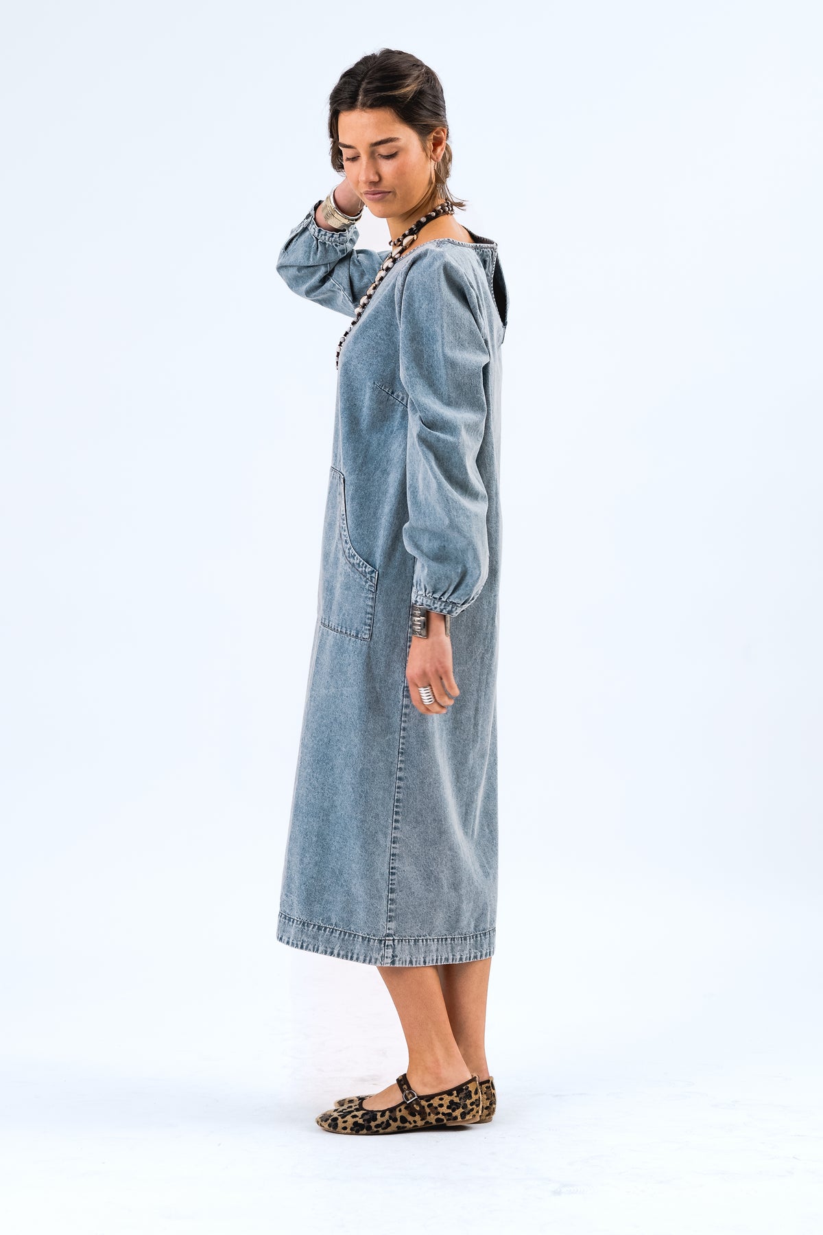 LucasLL Midi Kjole - Blå denim