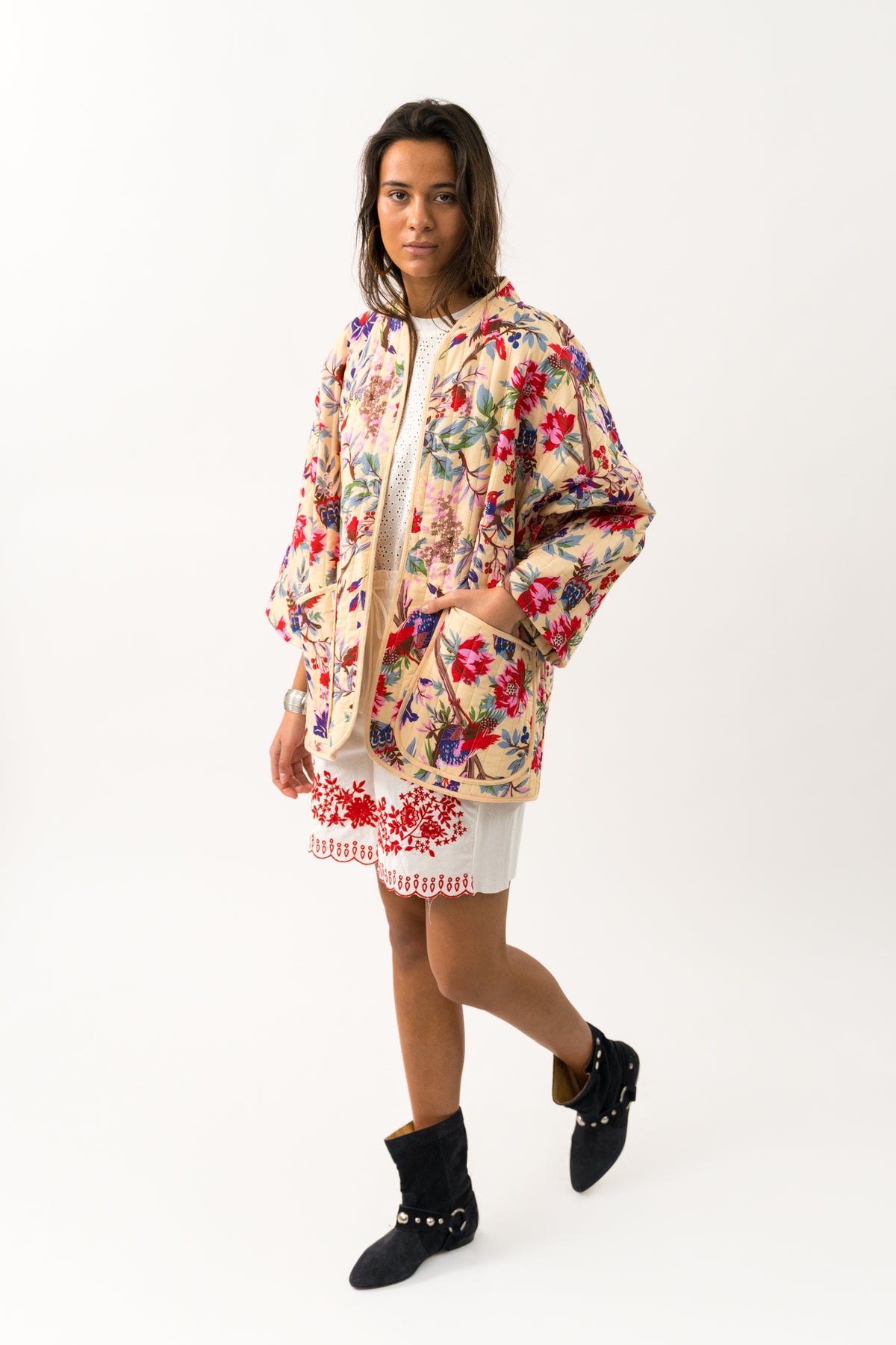Lollys Laundry LuluLL Jakke 3/4 Kimono Blomsterprint
