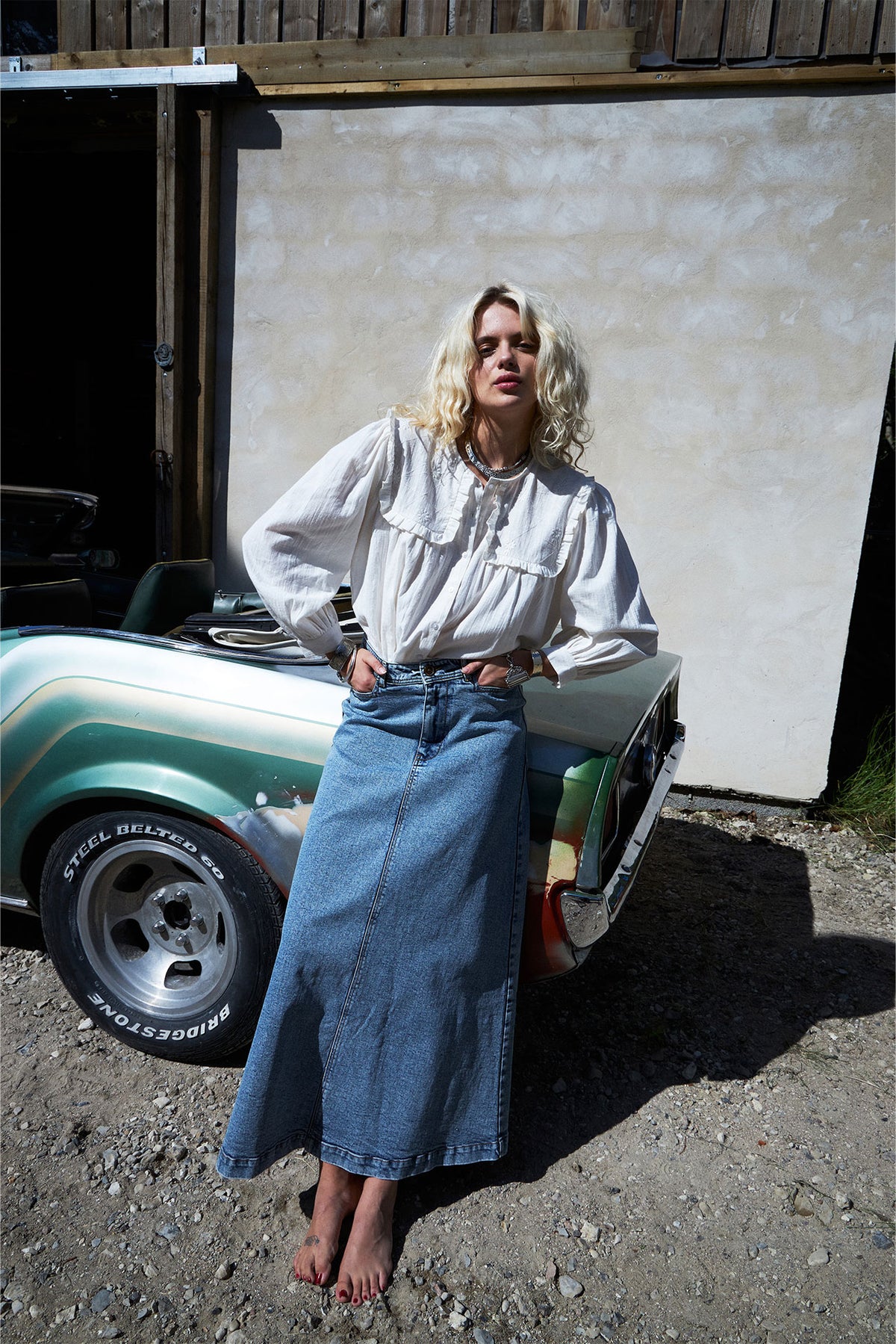 Lollys Laundry LunaLL Maxi Nederdel Skirt Blå