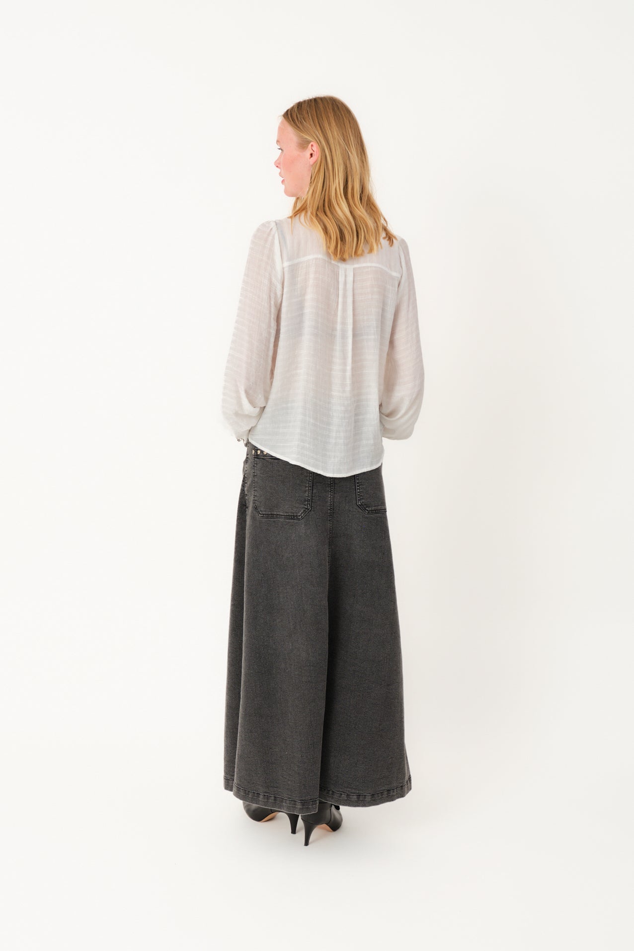 LunaLL Maxi Nederdel - Vasket sort