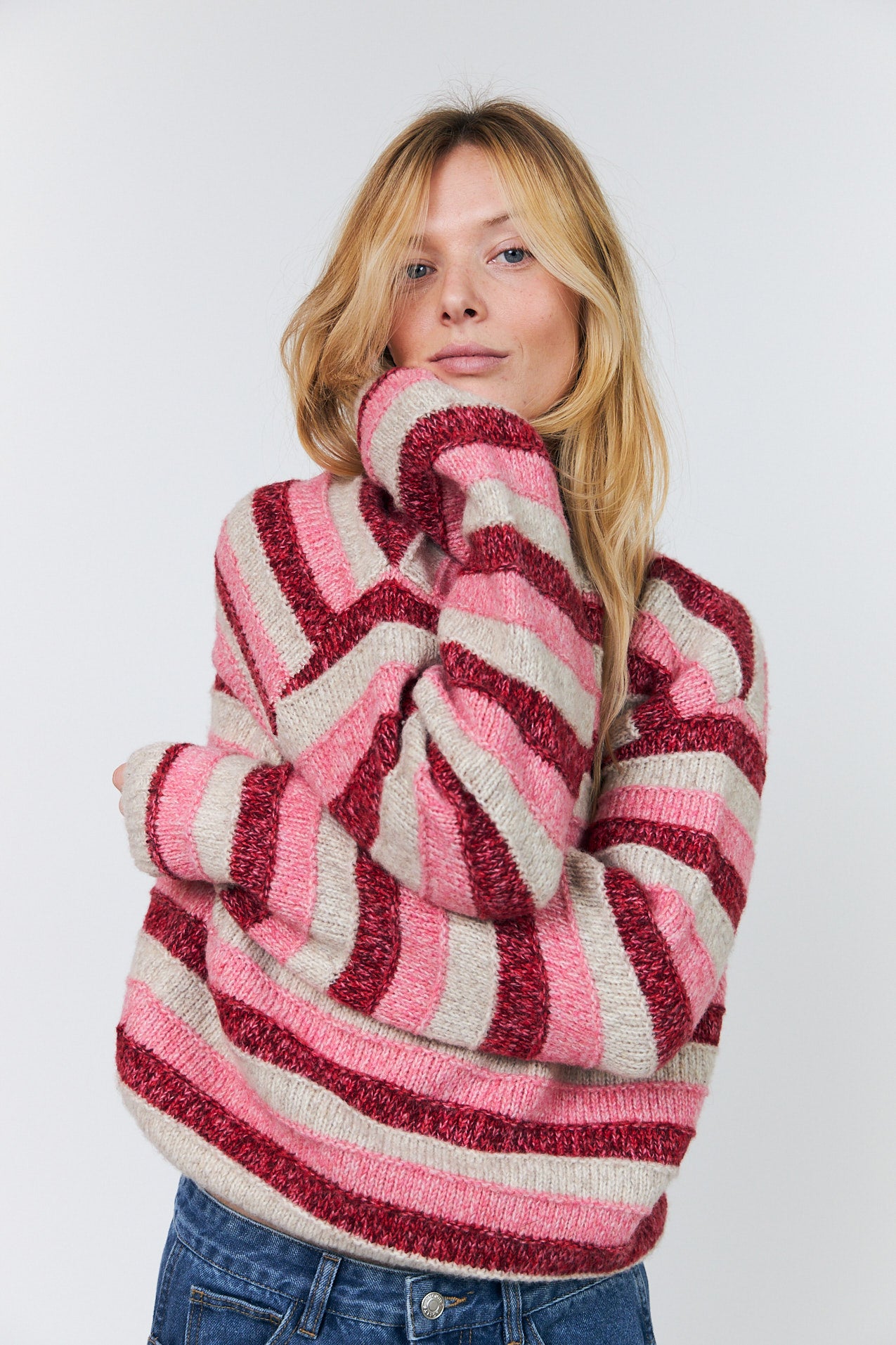 Lollys Laundry MacieLL Strikpullover Jumper Pink