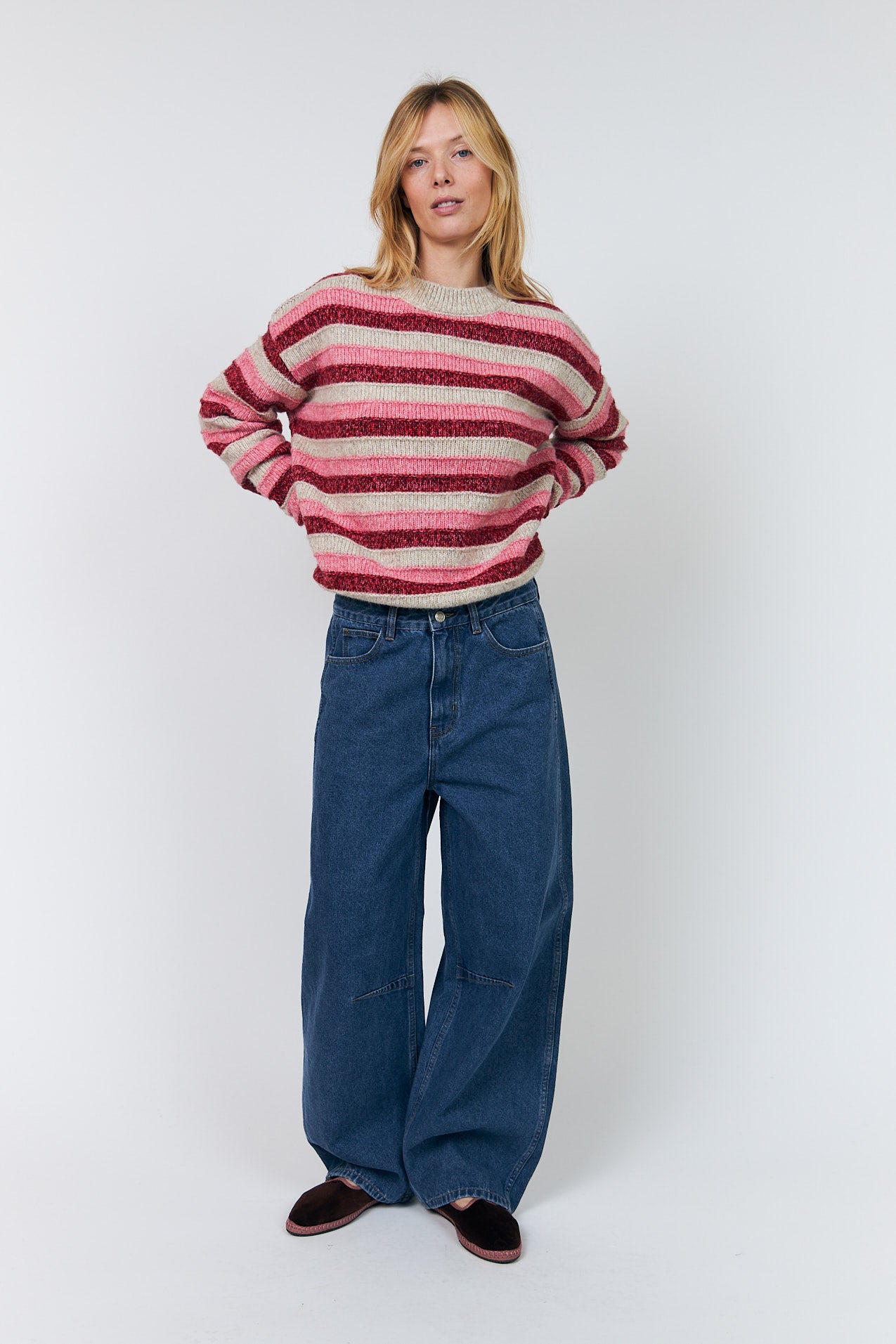Lollys Laundry MacieLL Strikpullover Jumper Pink