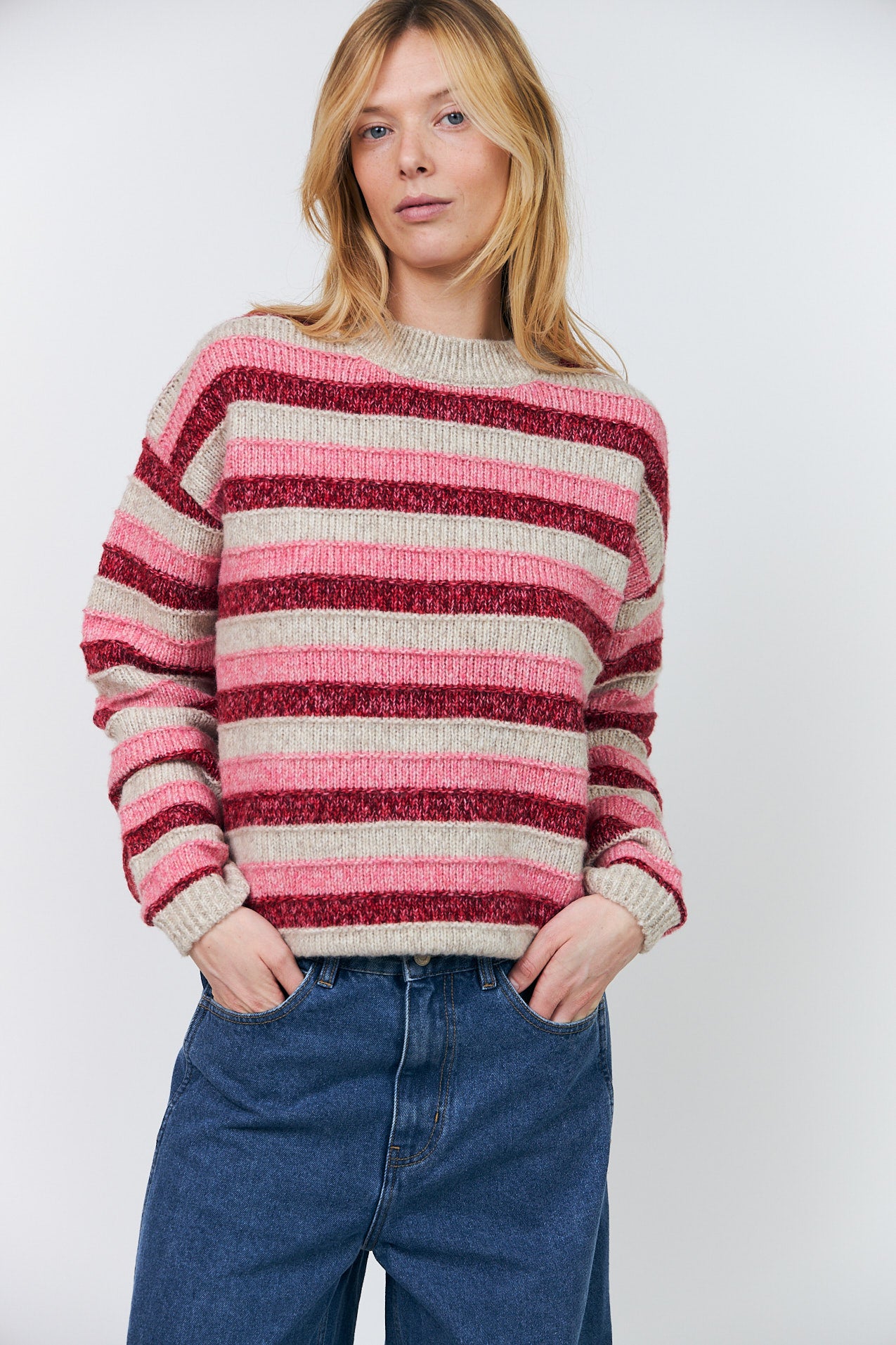 Lollys Laundry MacieLL Strikpullover Jumper Pink