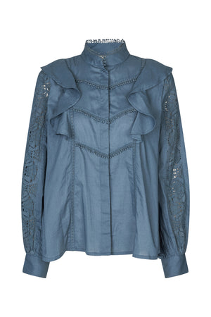 Lollys Laundry MajaLL Shirt LS Shirt Dæmpet blå