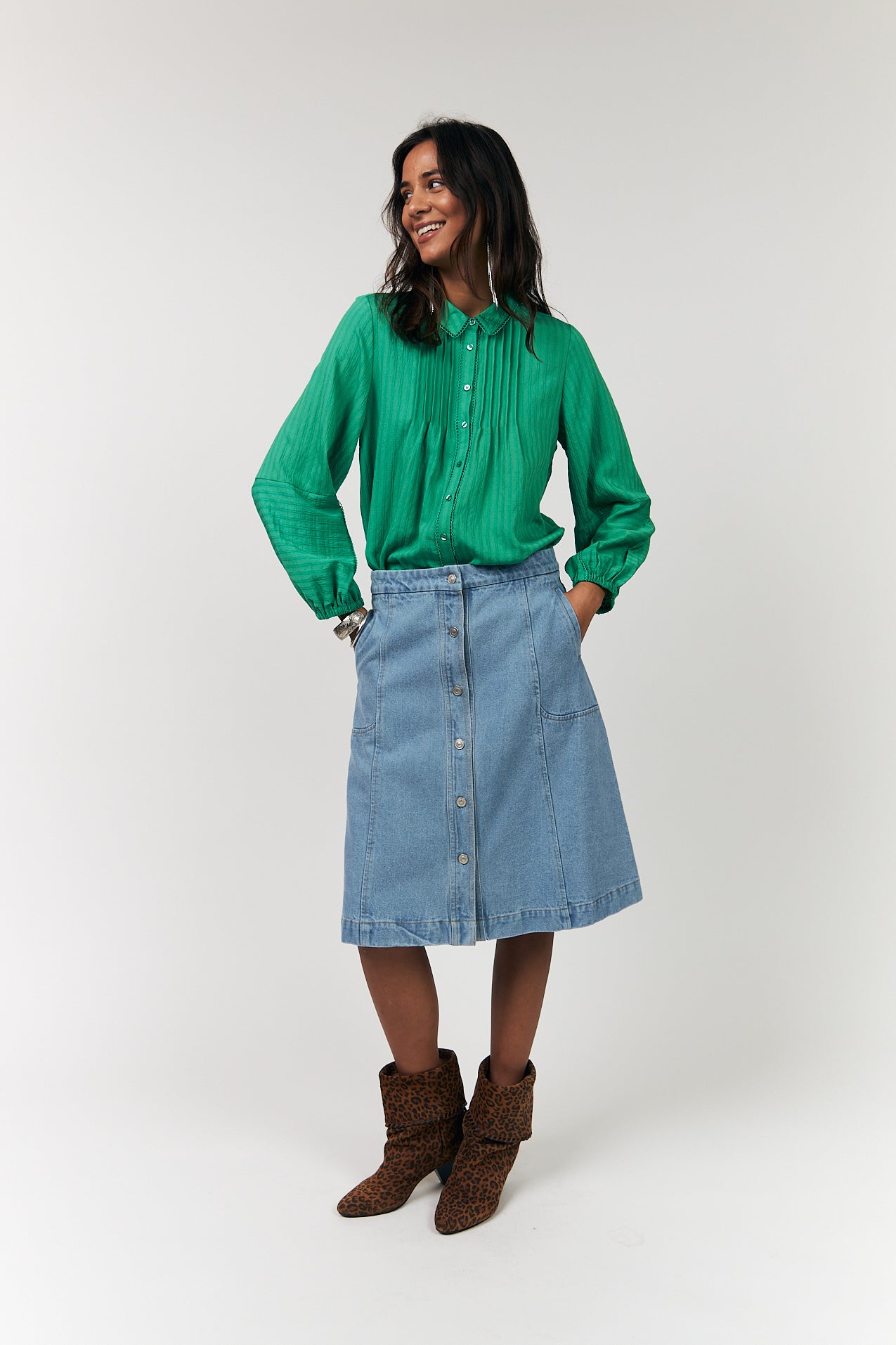 Lollys Laundry MarenLL Skjorte Shirt 40 Green