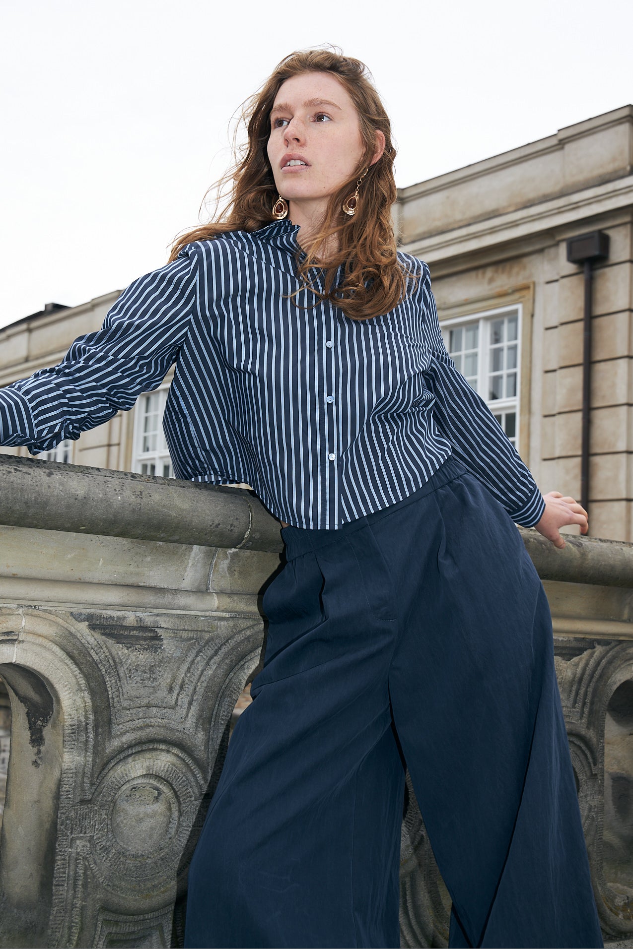 Lollys Laundry MarinaLL Cropped Skjorte Shirt Mørkeblå