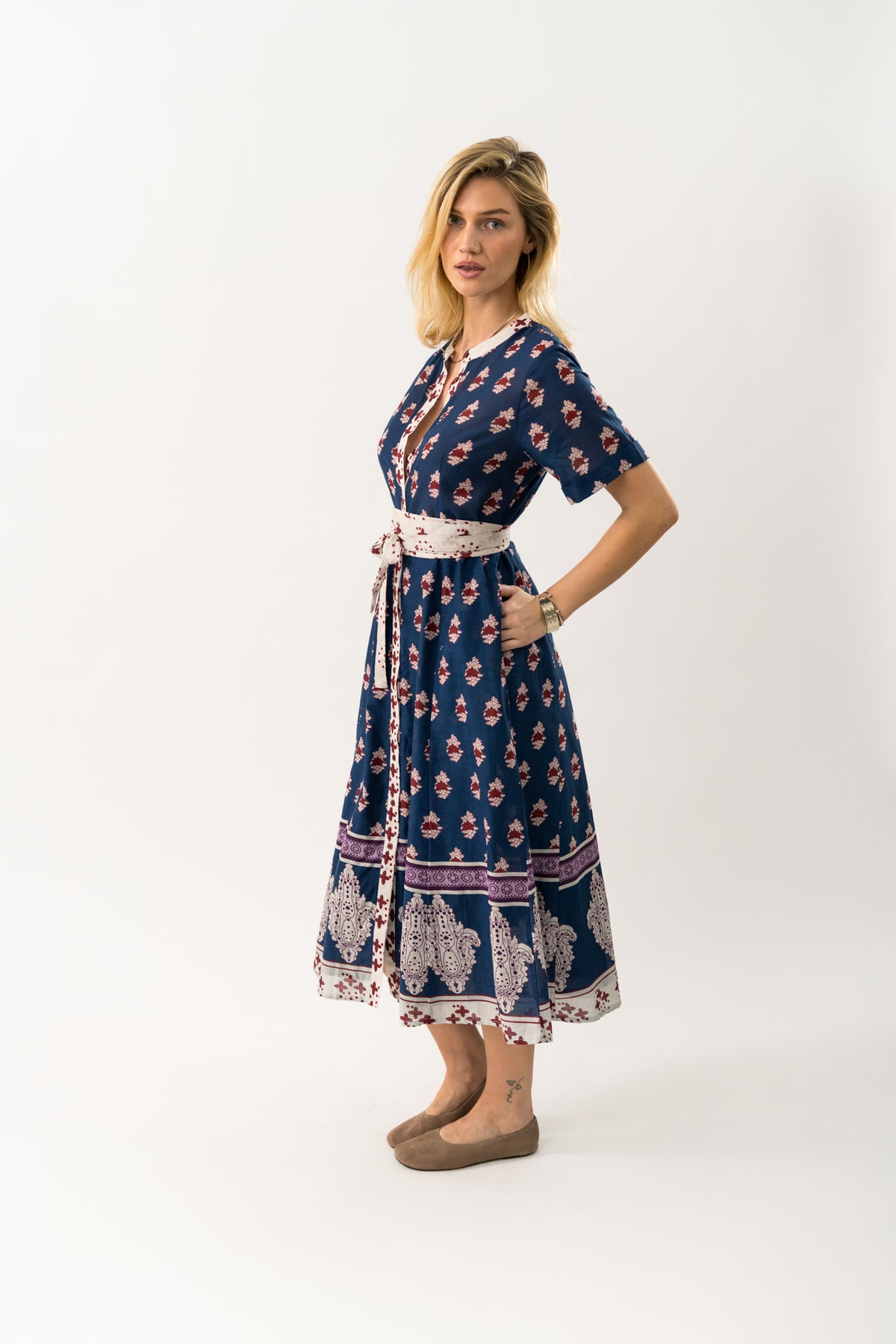 Lollys Laundry MataLL Midi Kjole Dress Mørkeblå