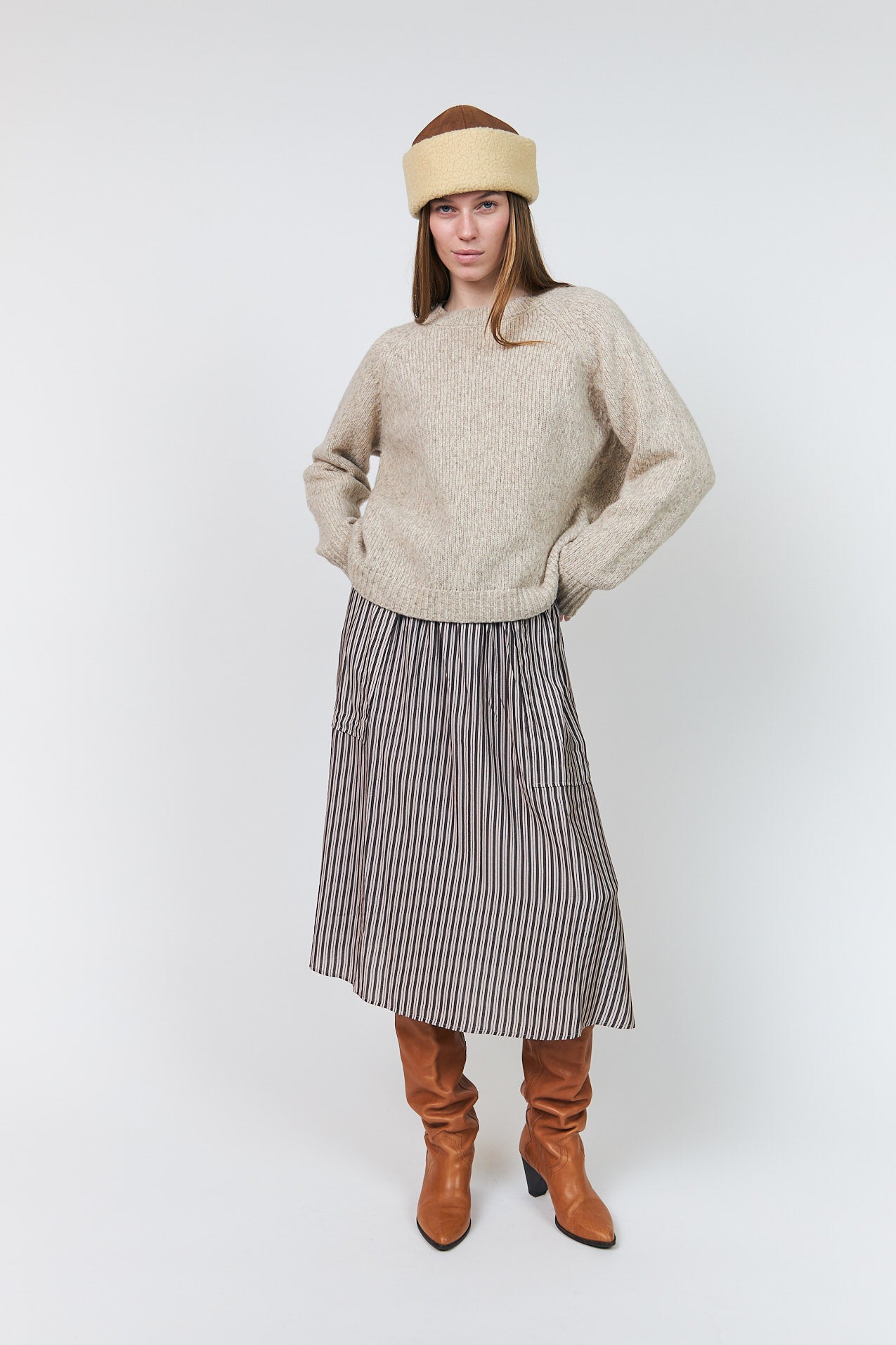 Lollys Laundry MinaLL Striktrøje Jumper Creme