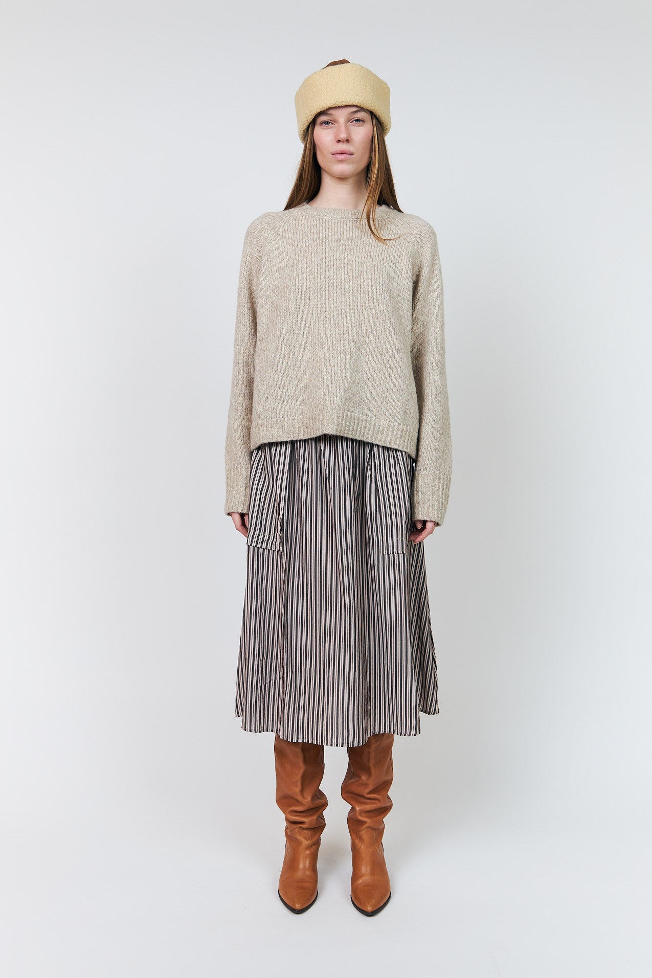 Lollys Laundry MinaLL Striktrøje Jumper Creme