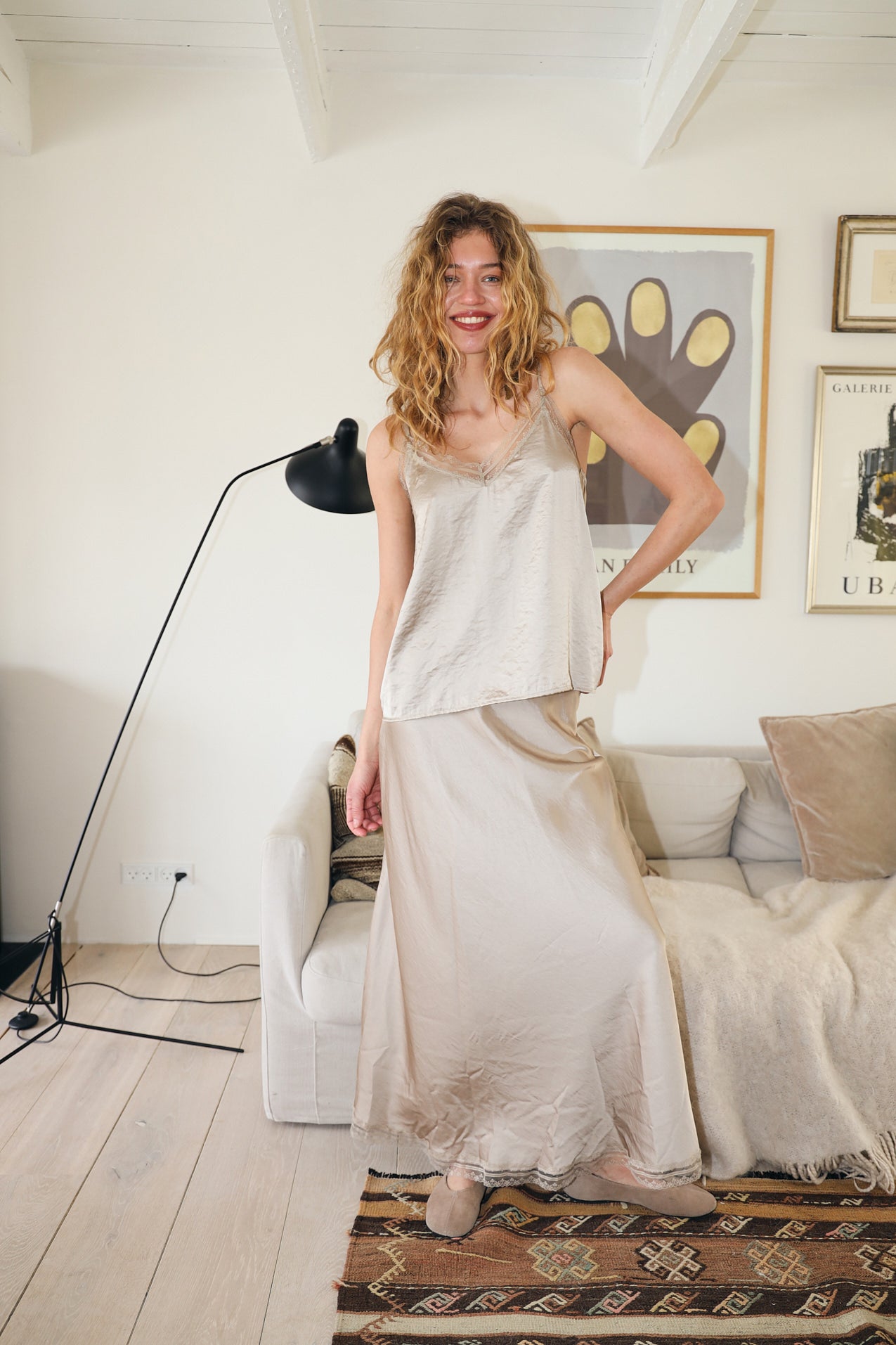 MioLL Midi Nederdel - Beige