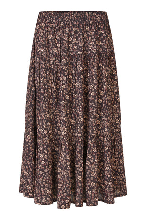 Lollys Laundry MorningLL Midi Nederdel Skirt Mørkebrun