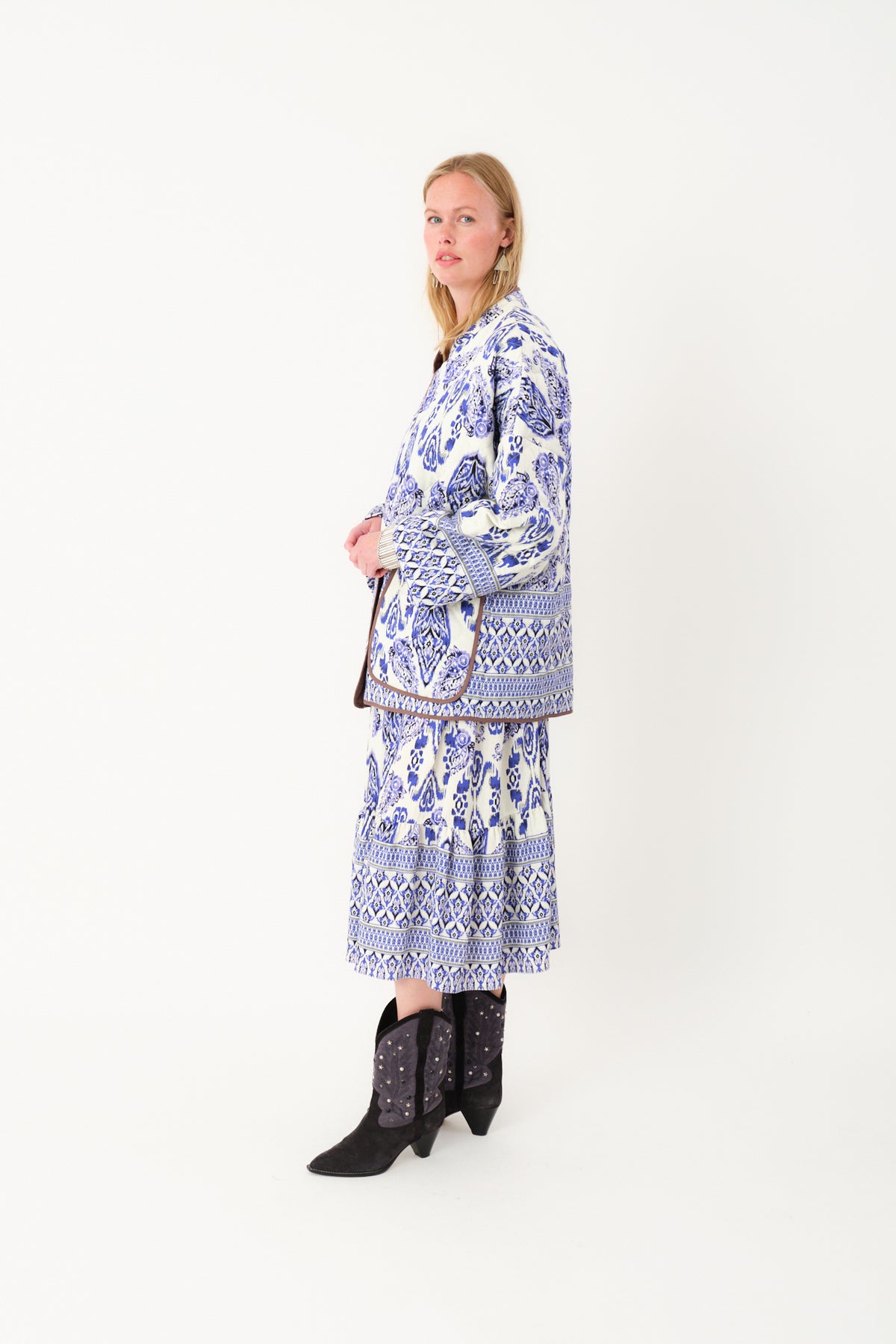 Lollys Laundry MorningLL Midi Nederdel Skirt Blå