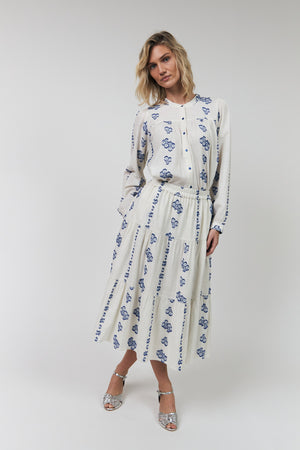 Lollys Laundry MorningLL Midi Nederdel Skirt 02 Creme