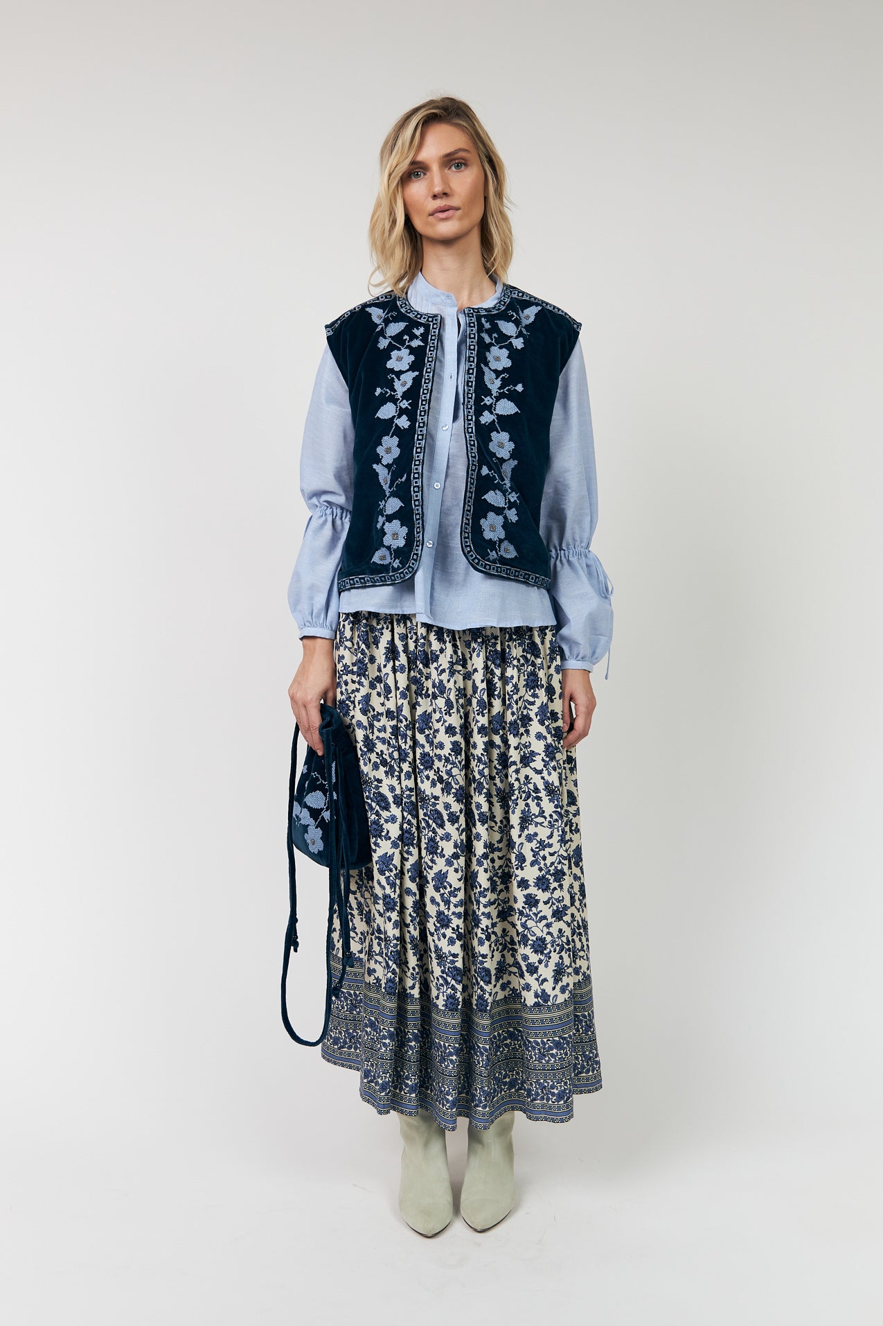 Lollys Laundry MyraLL Maxi Nederdel Skirt 20 Blue