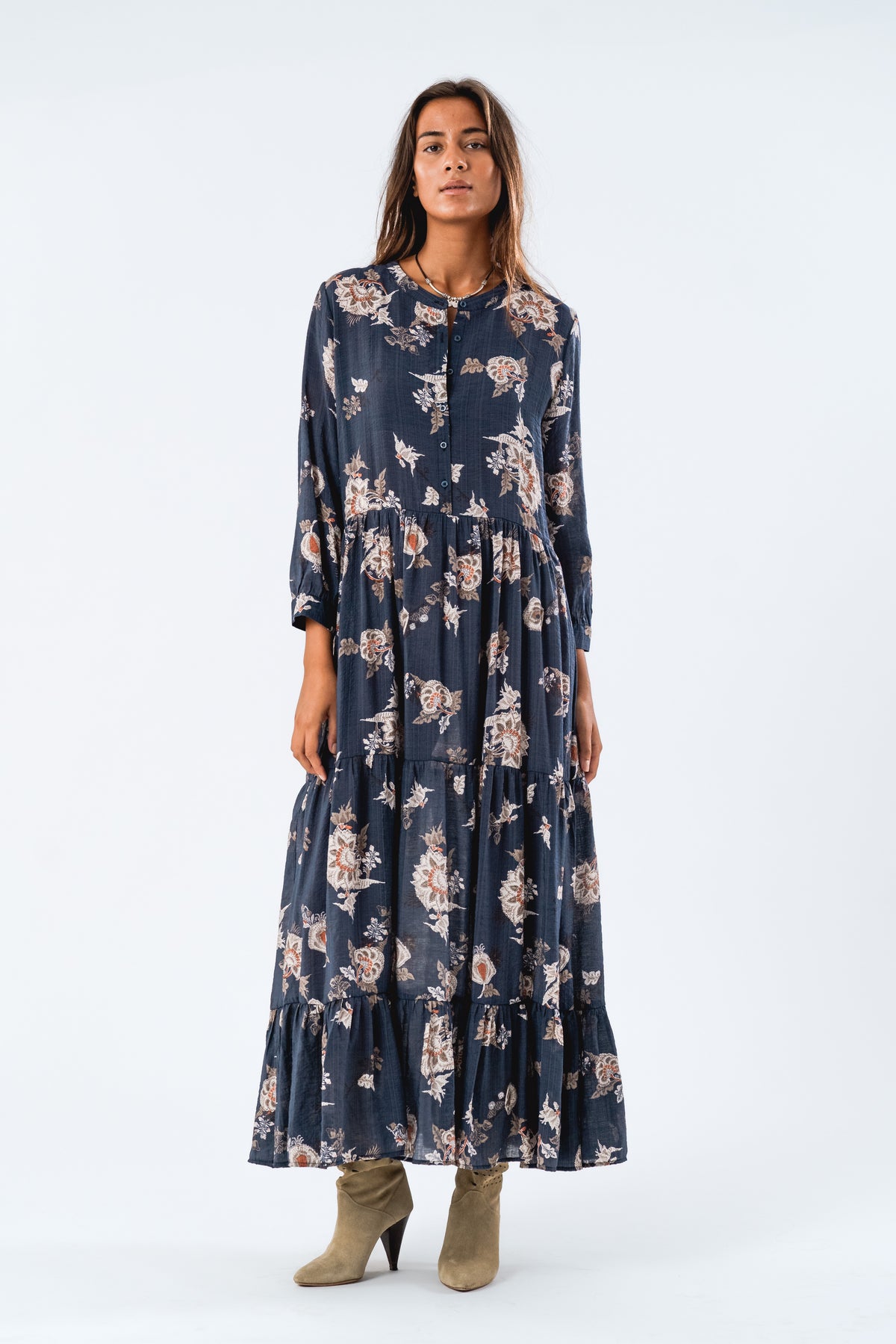 Lollys Laundry NeeLL Maxi Dress LS Dress Mørkeblå