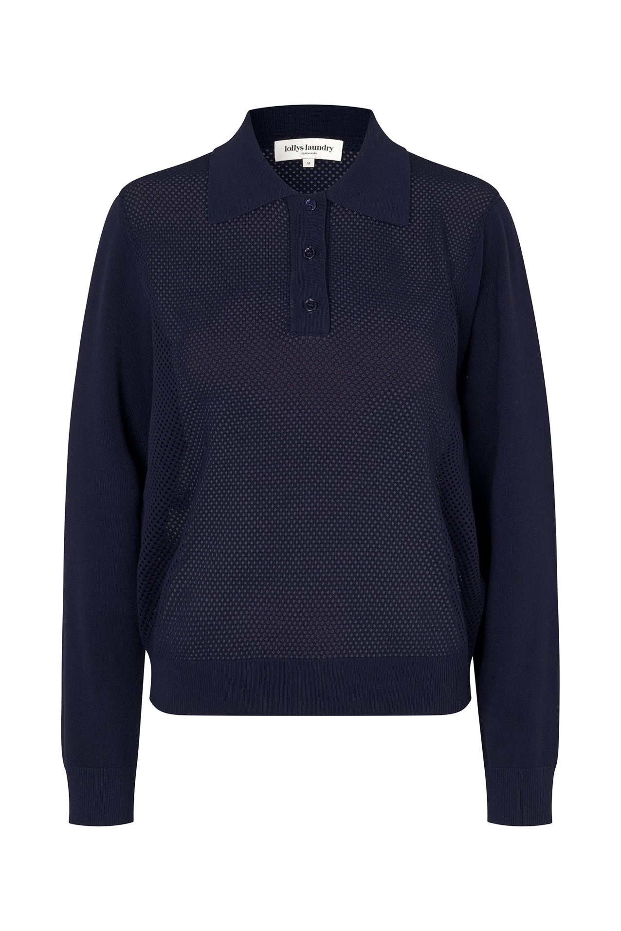 Lollys Laundry OpalLL Strik Polo Jumper Mørkeblå