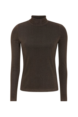 Lollys Laundry OrieLL Bluse høj hals Blouse Brun