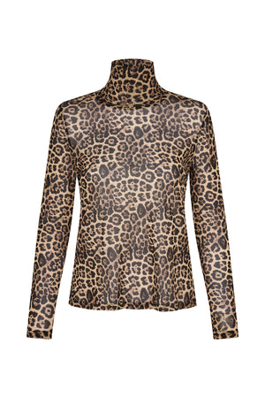 Lollys Laundry OrieLL Rullekrave Bluse Blouse 72 Leopard Print