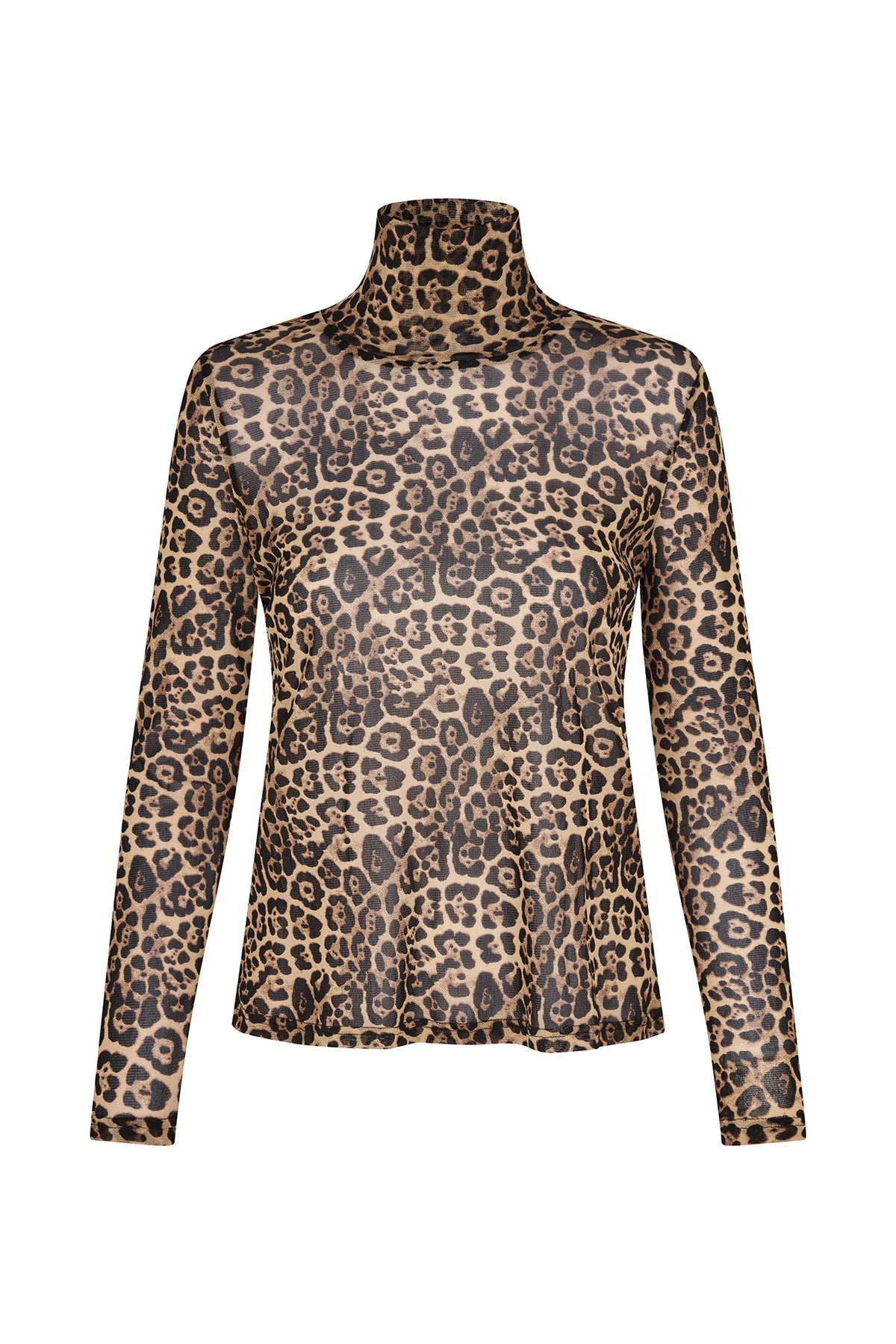 OrieLL Rullekrave Bluse - Leopardprint