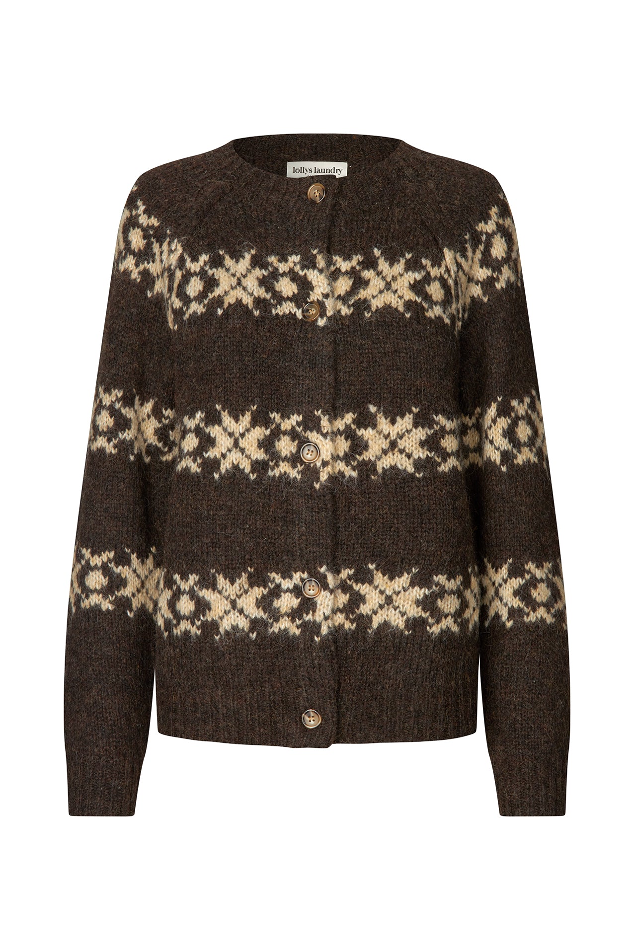 Lollys Laundry PadovaLL Cardigan Strik Cardigan Mørkebrun