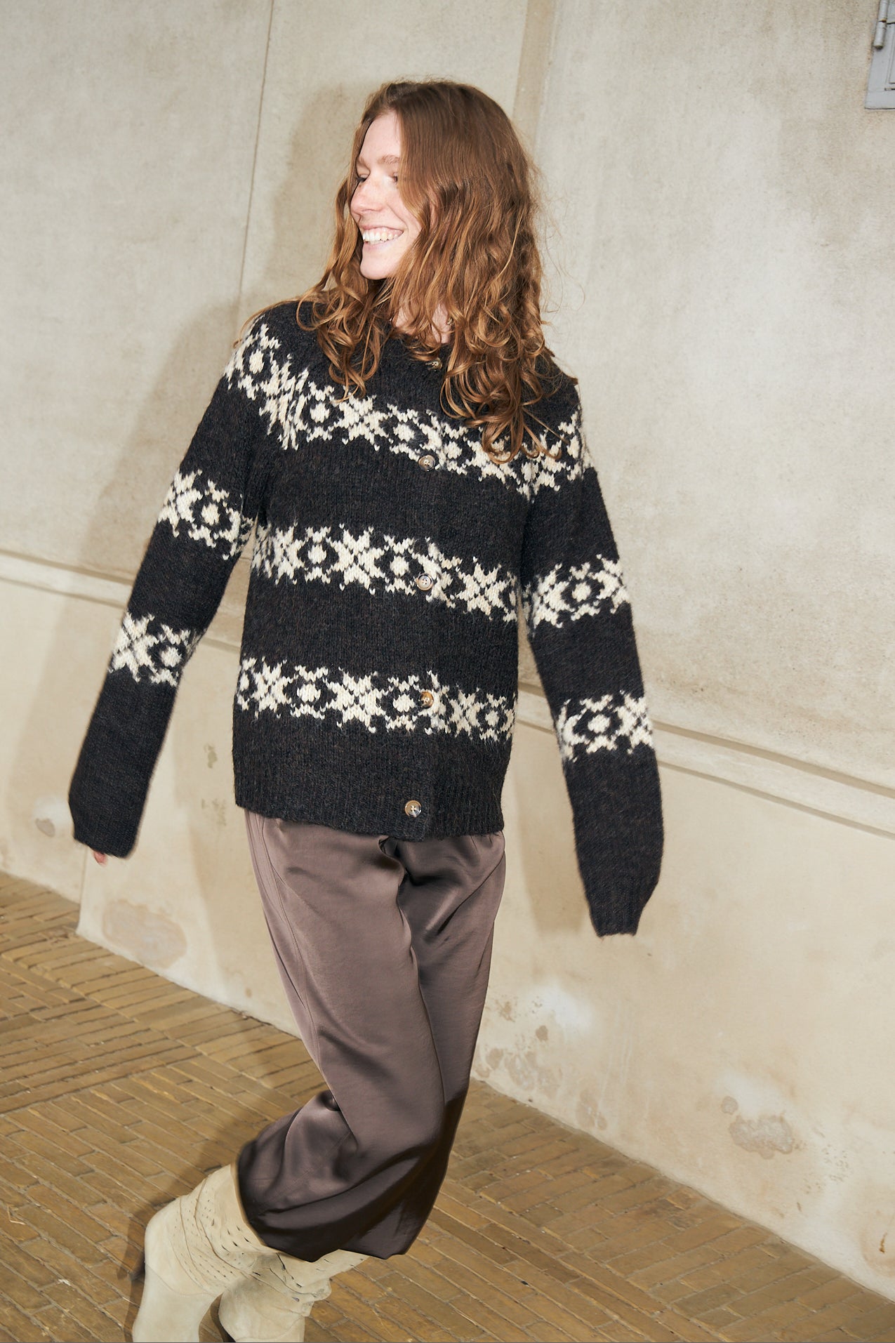 Lollys Laundry PadovaLL Cardigan Strik Cardigan Mørkebrun