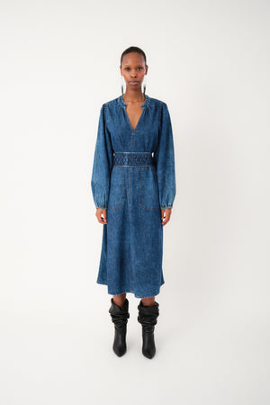 Lollys Laundry ParisLL Midi Kjole Dress 20 Blue