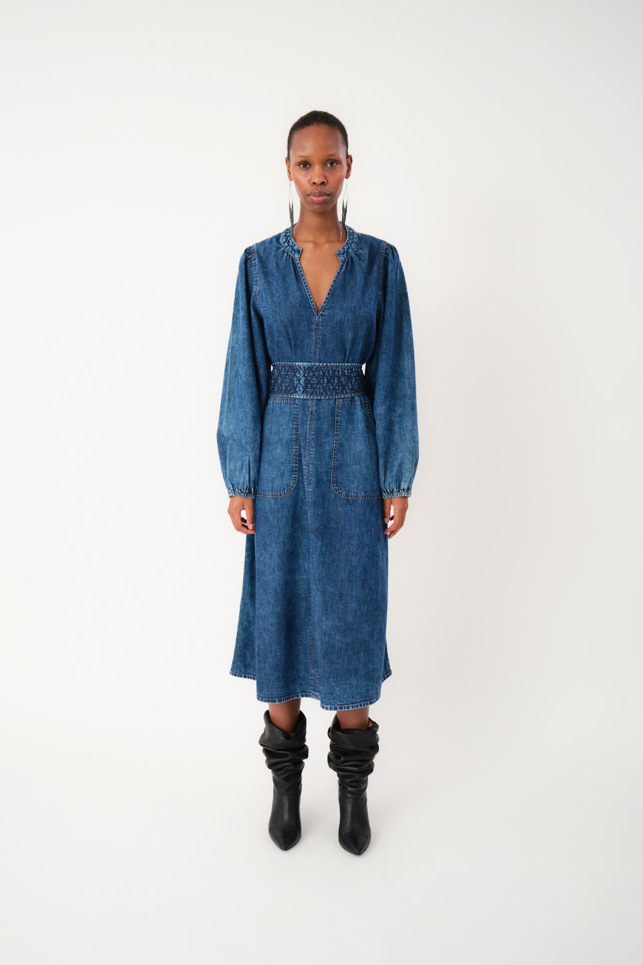Lollys Laundry ParisLL Midi Kjole Dress 20 Blue