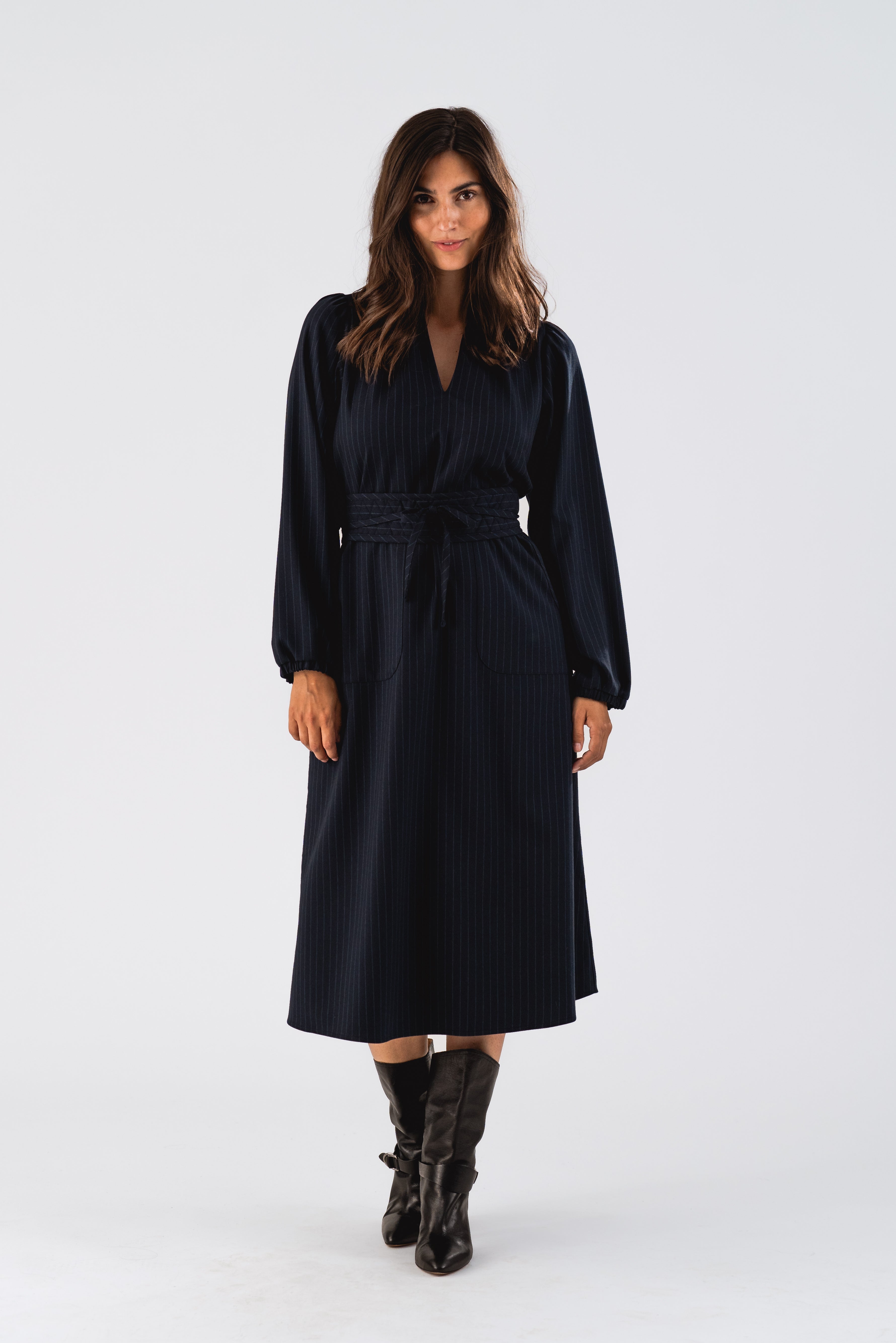 Lollys Laundry ParisLL Midi Kjole Dress 27 Dark Navy