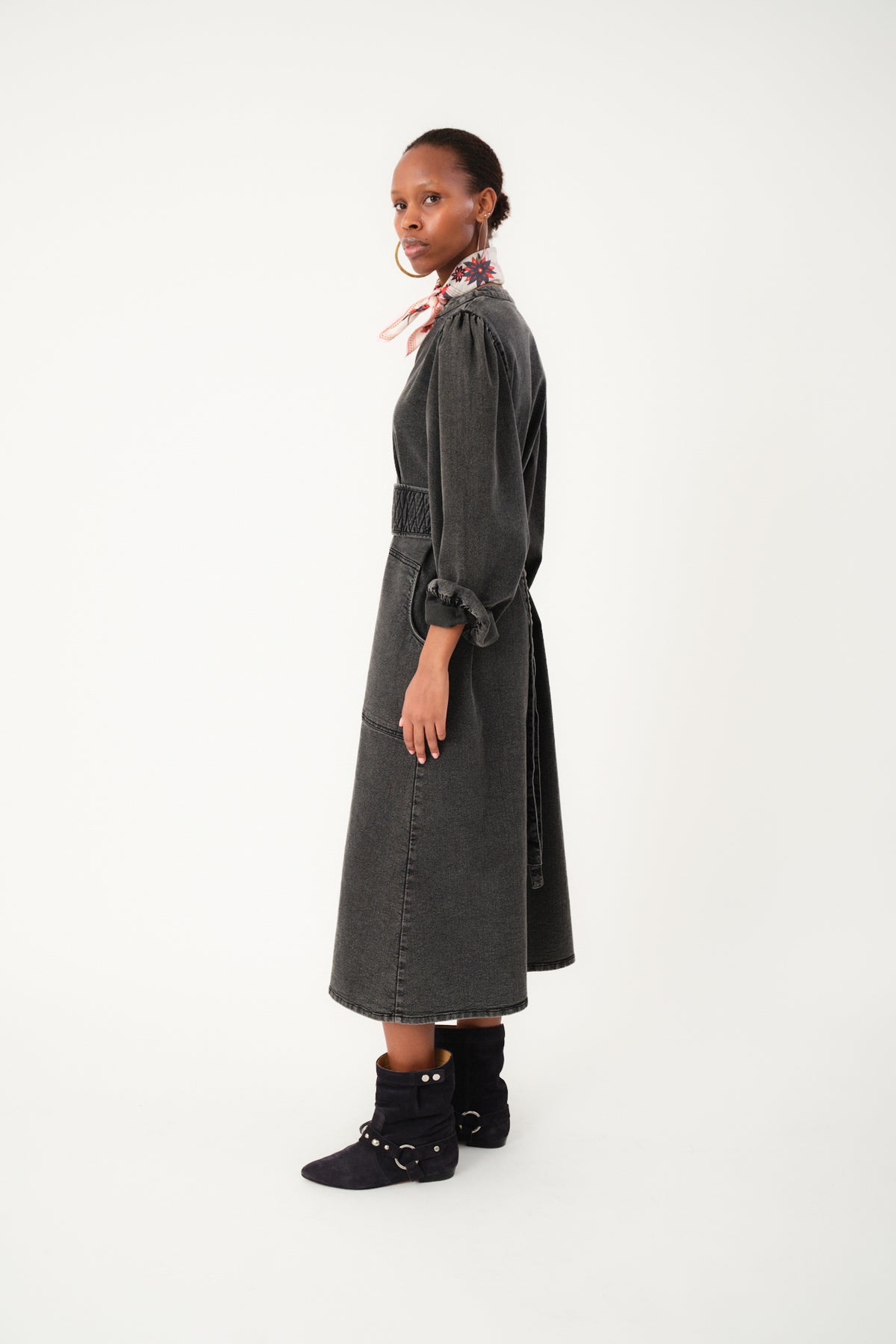 Lollys Laundry ParisLL Midi Kjole Dress Vasket sort