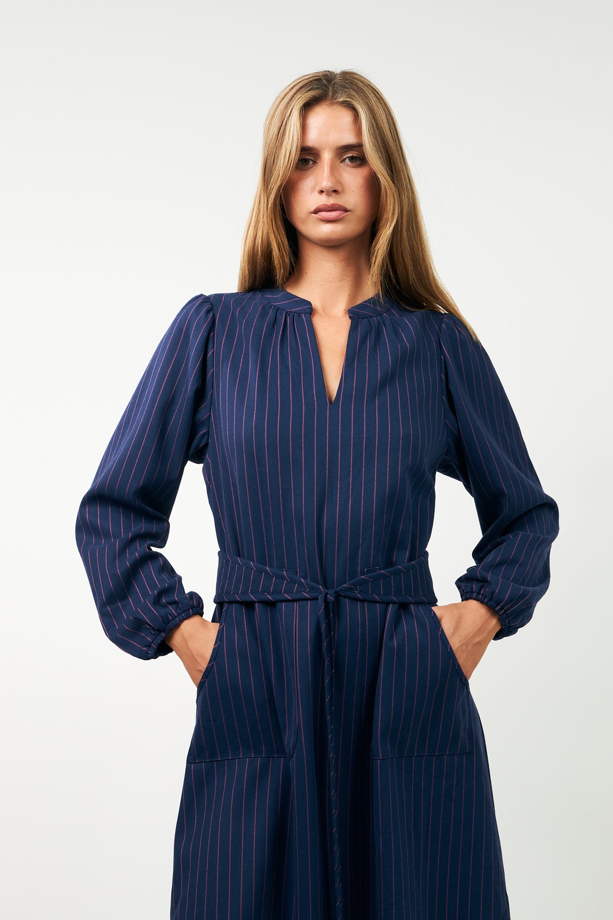 Lollys Laundry ParisLL Midi Kjole Dress Navy