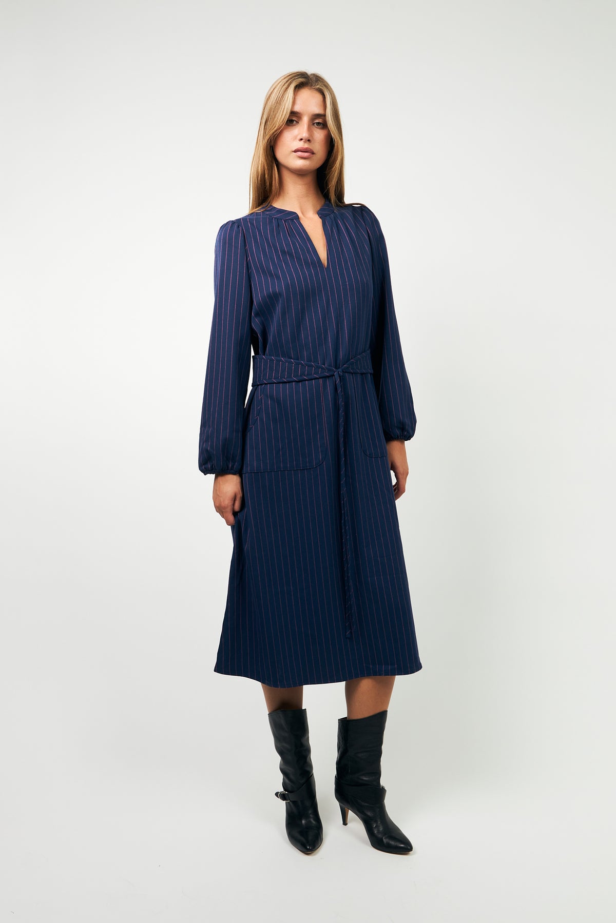 Lollys Laundry ParisLL Midi Kjole Dress Navy