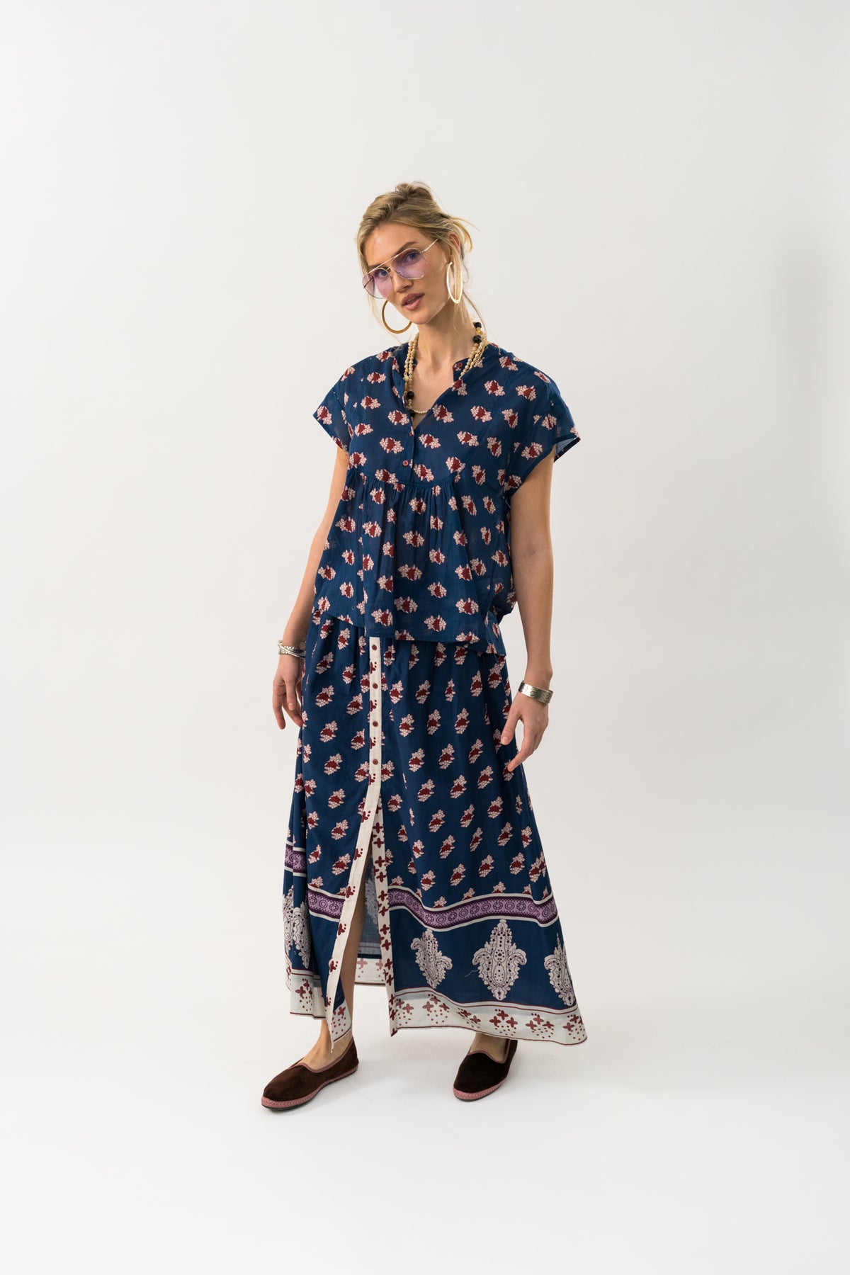 Lollys Laundry RioLL Maxi Nederdel Skirt Mørkeblå