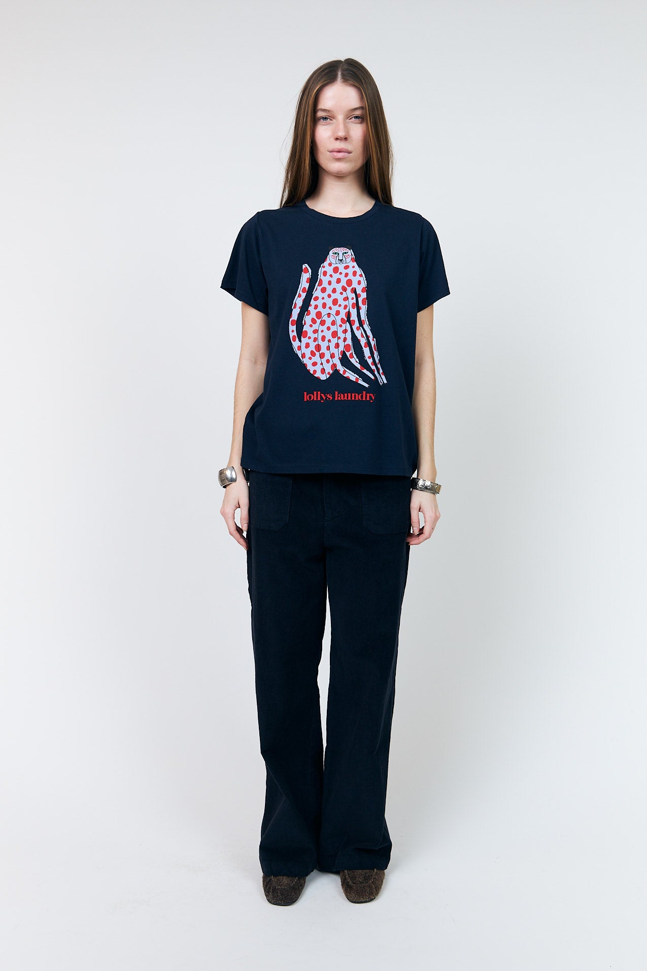 Lollys Laundry RomaLL T-Shirt Kat T-shirt Mørkeblå