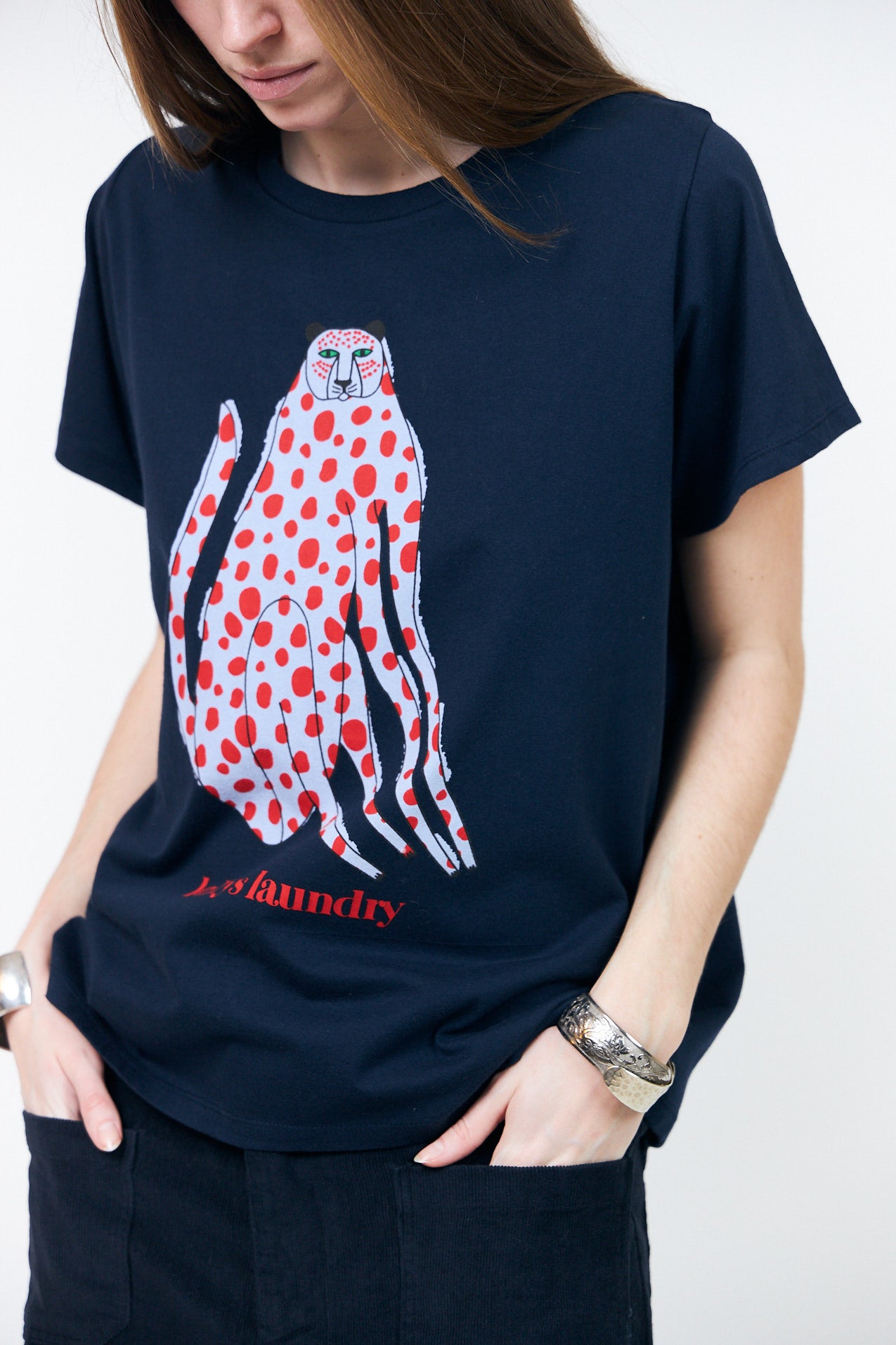 Lollys Laundry RomaLL T-Shirt Kat T-shirt Mørkeblå