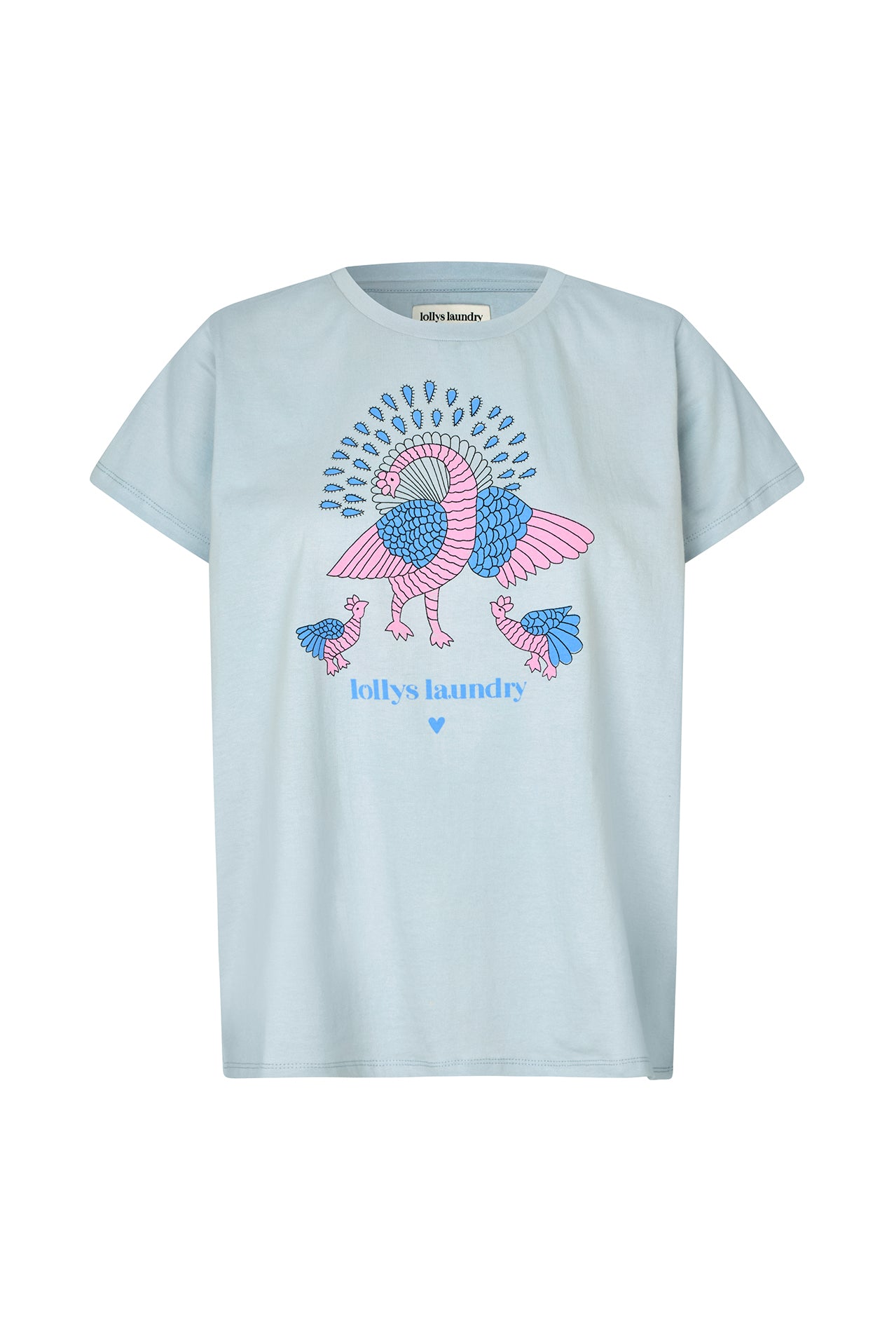 Lollys Laundry RomaLL T-shirt Påfugl T-shirt Lyseblå