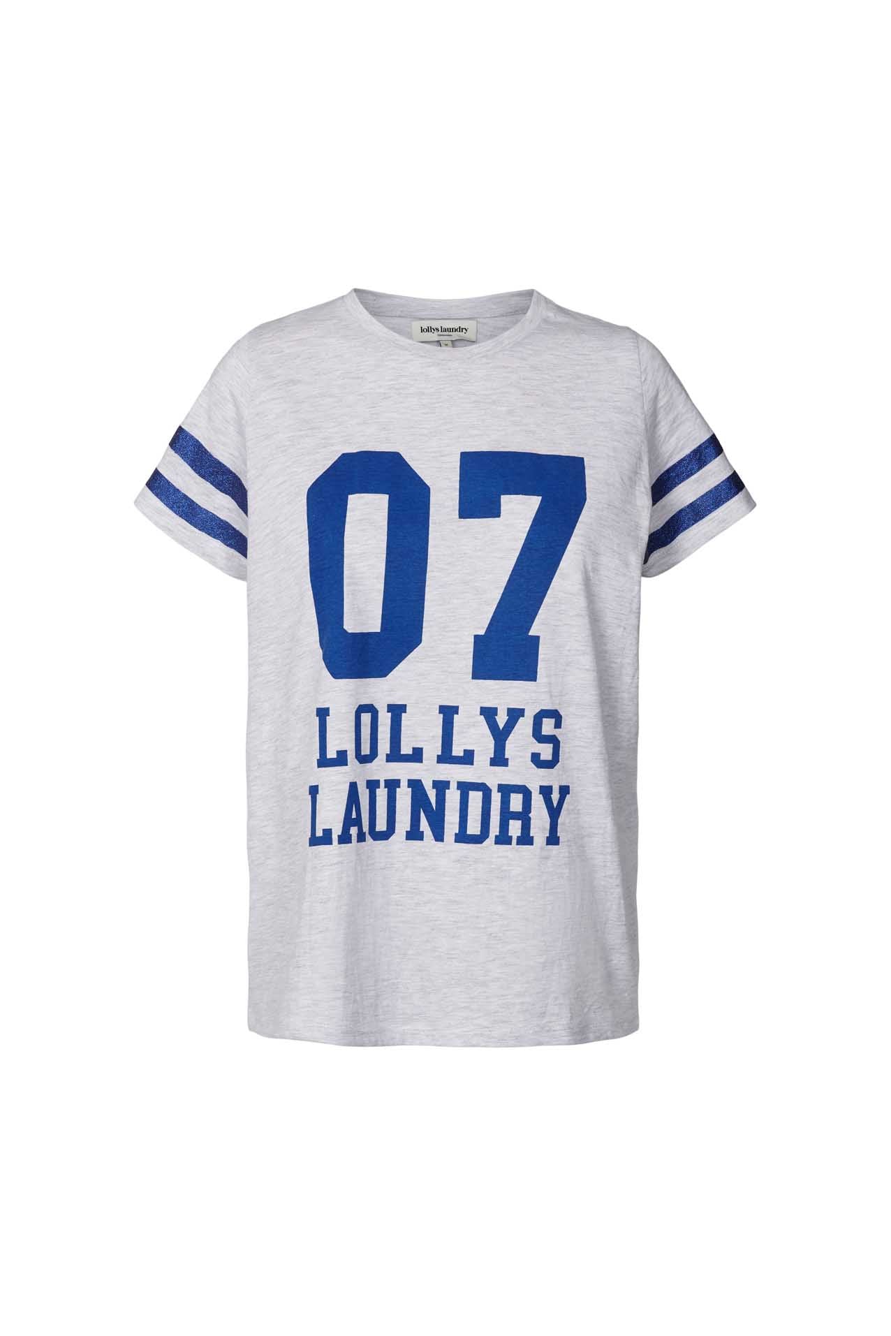 Lollys Laundry Roma Tee Top 13 Light Grey Melange