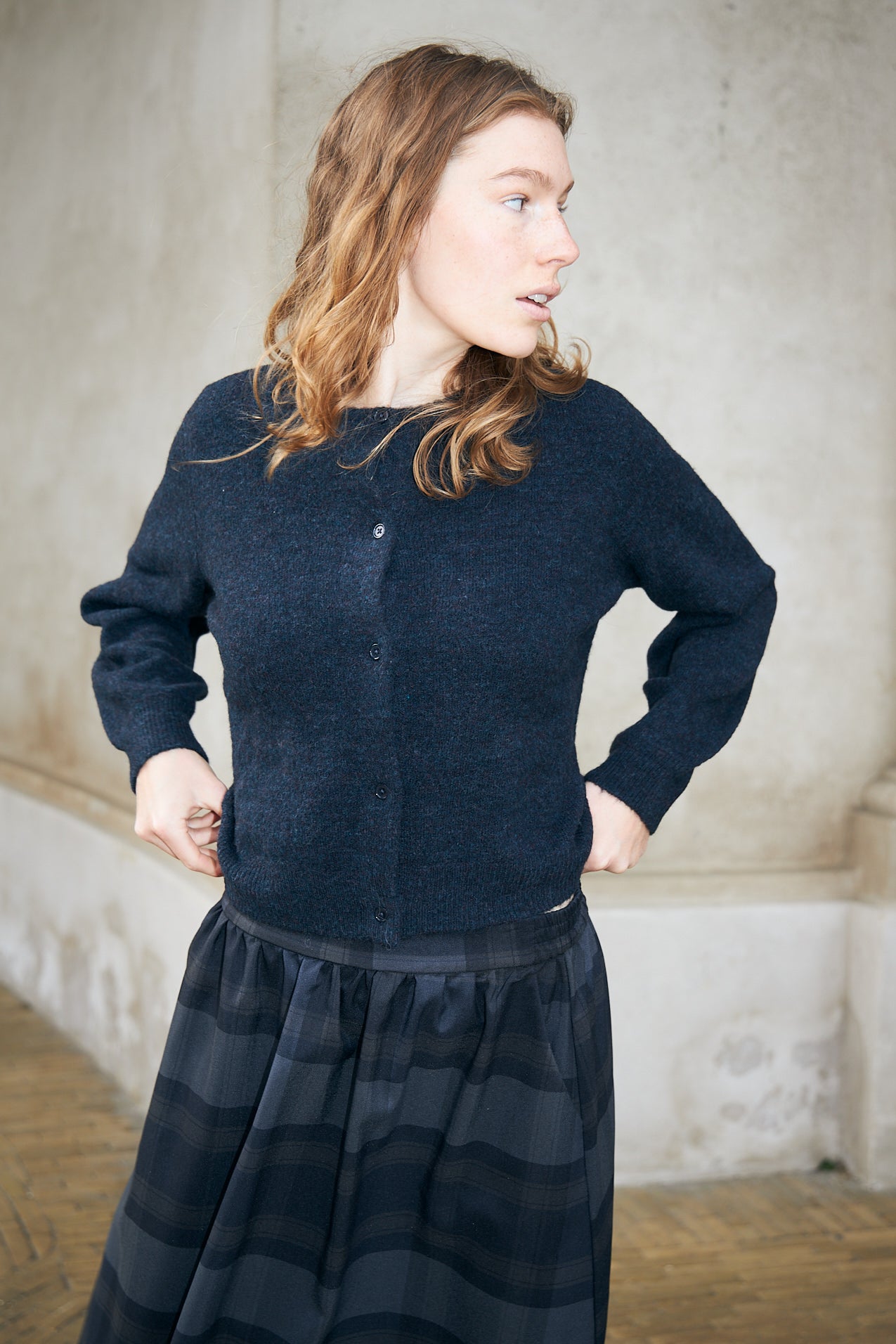 RoweLL Strikjakke - Navy