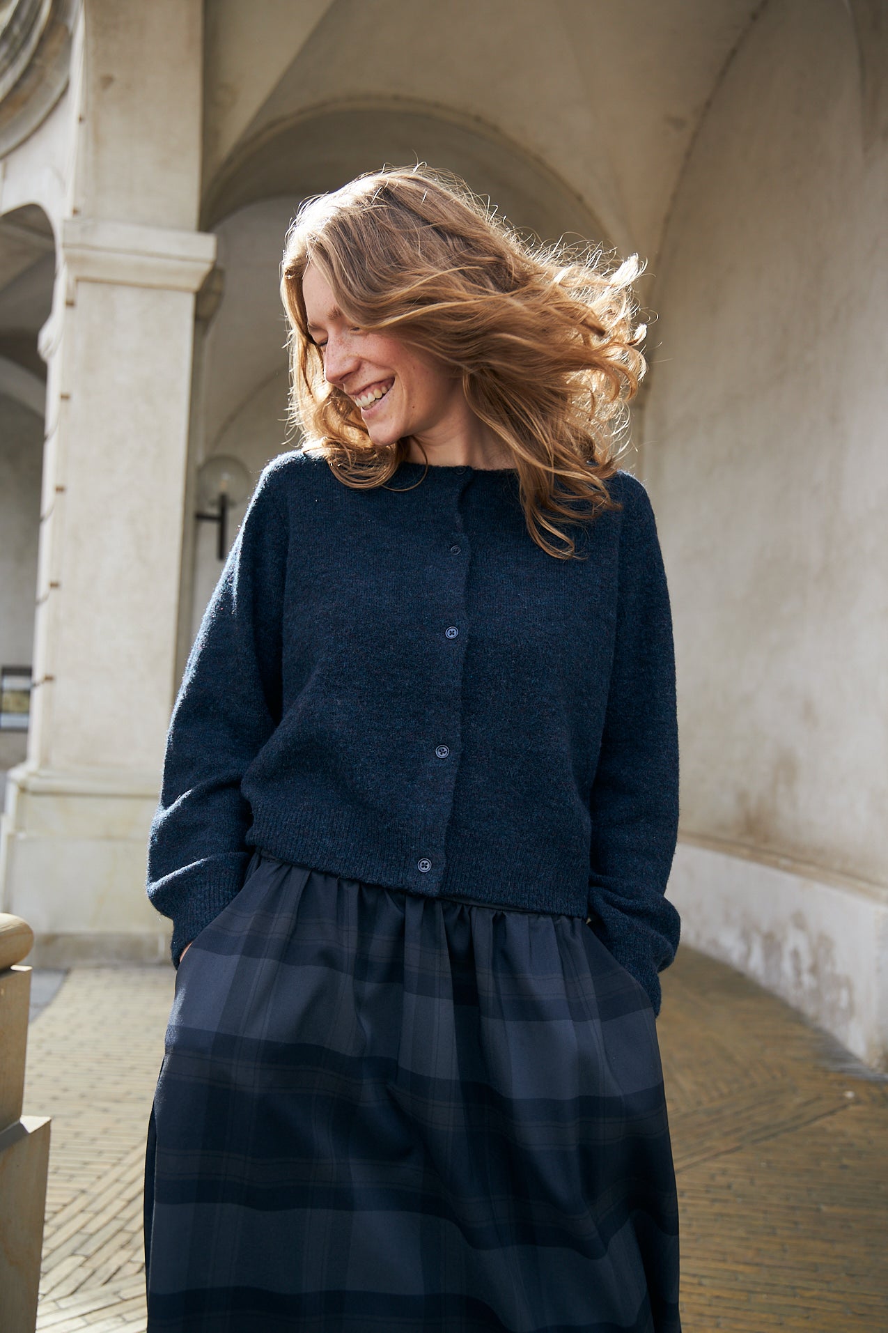 RoweLL Strikjakke - Navy