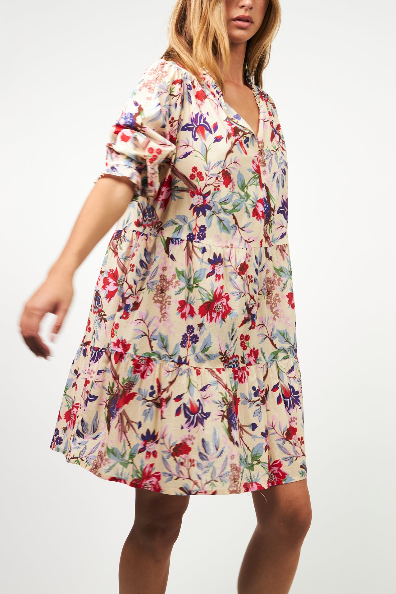 SabineLL kort kjole - 74 Flower Print