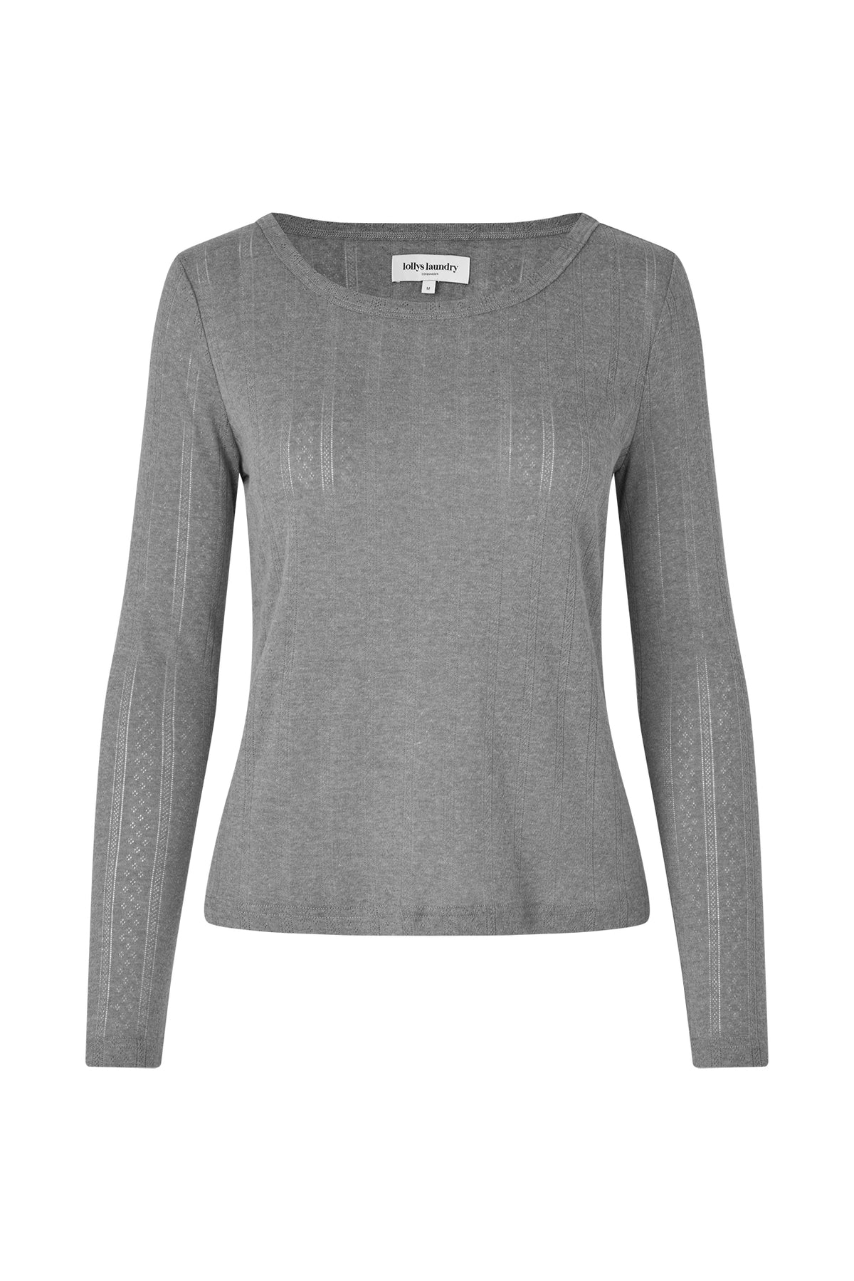 Lollys Laundry SamaraLL langærmet T-Shirt Blouse Mørkegrå melange