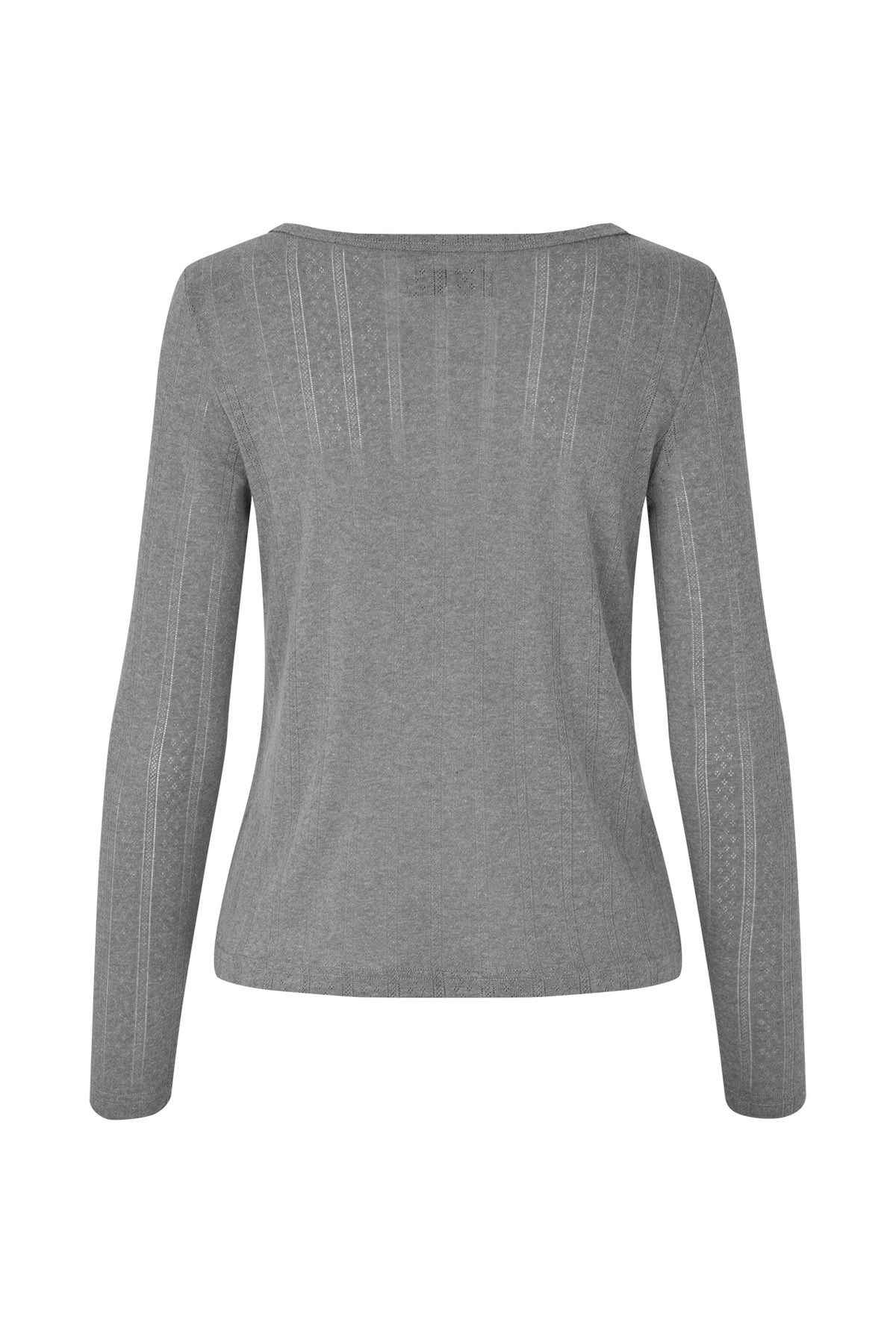 Lollys Laundry SamaraLL langærmet T-Shirt Blouse Mørkegrå melange
