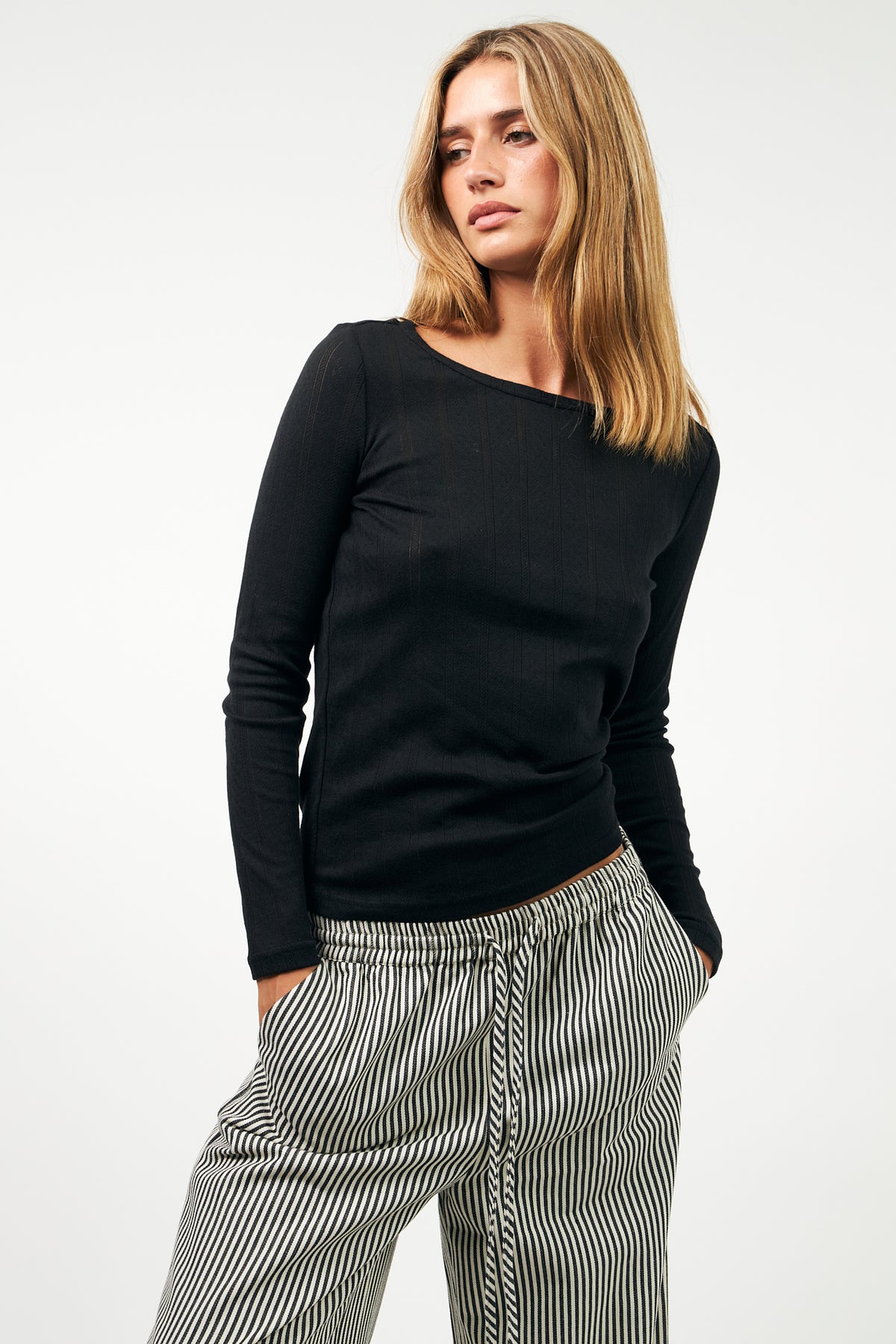 Lollys Laundry SamaraLL langærmet T-Shirt Blouse Sort
