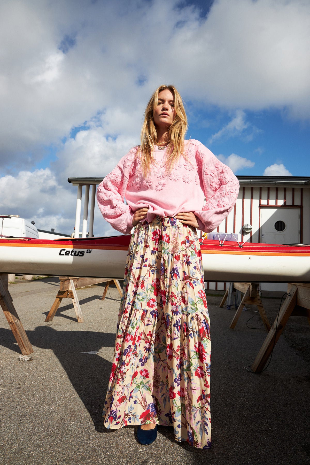 Lollys Laundry SunsetLL Maxi Nederdel Skirt Blomsterprint