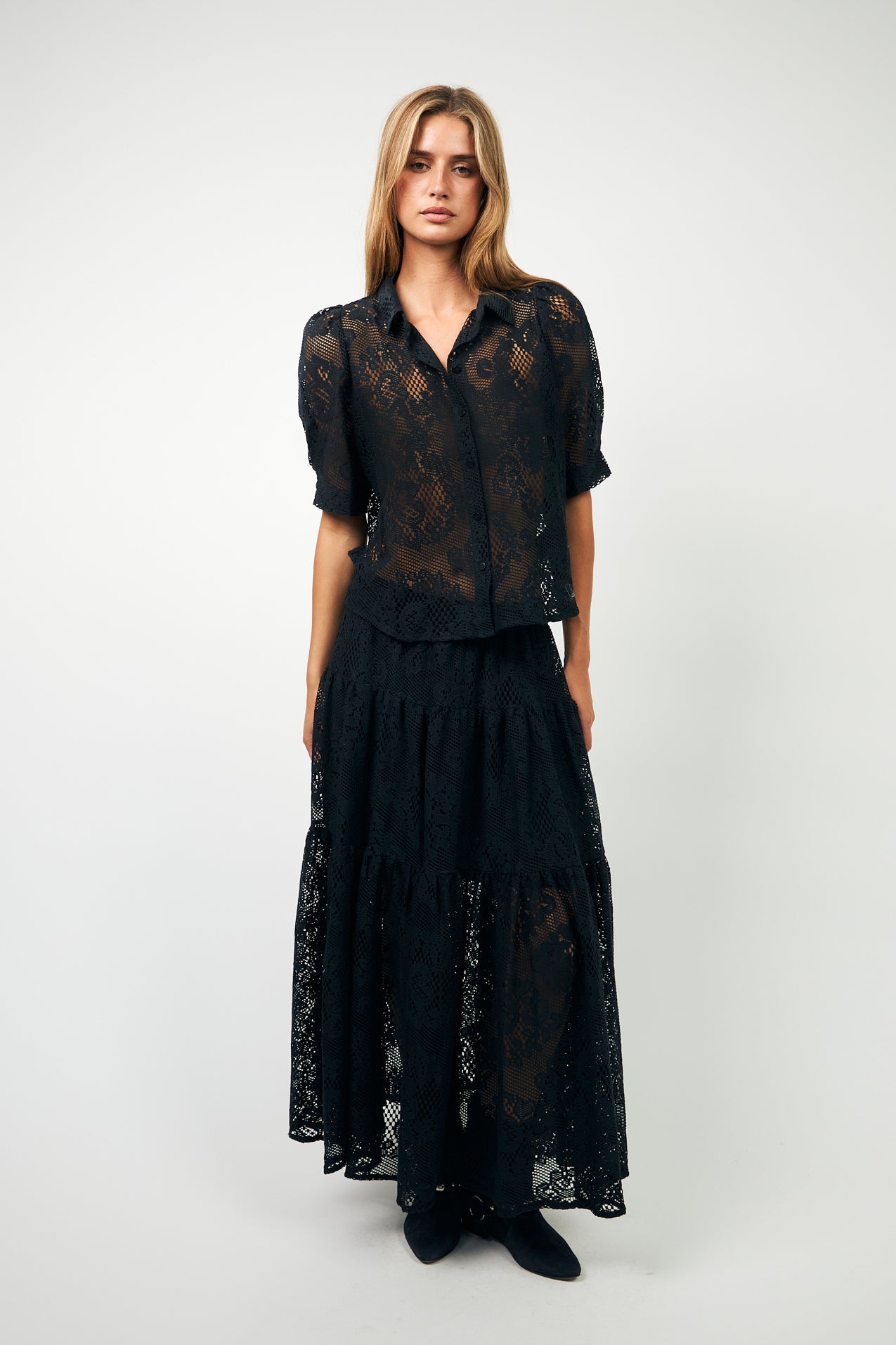 Lollys Laundry SunsetLL Maxi Nederdel Skirt 27 Dark Navy