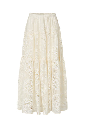 Lollys Laundry SunsetLL Maxi Nederdel Skirt Creme