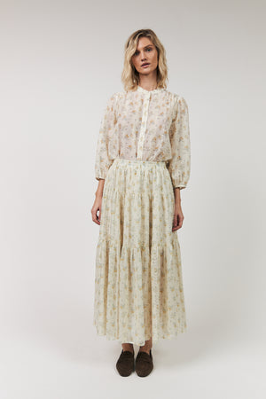 Lollys Laundry SunsetLL Maxi Nederdel Skirt 02 02 Creme